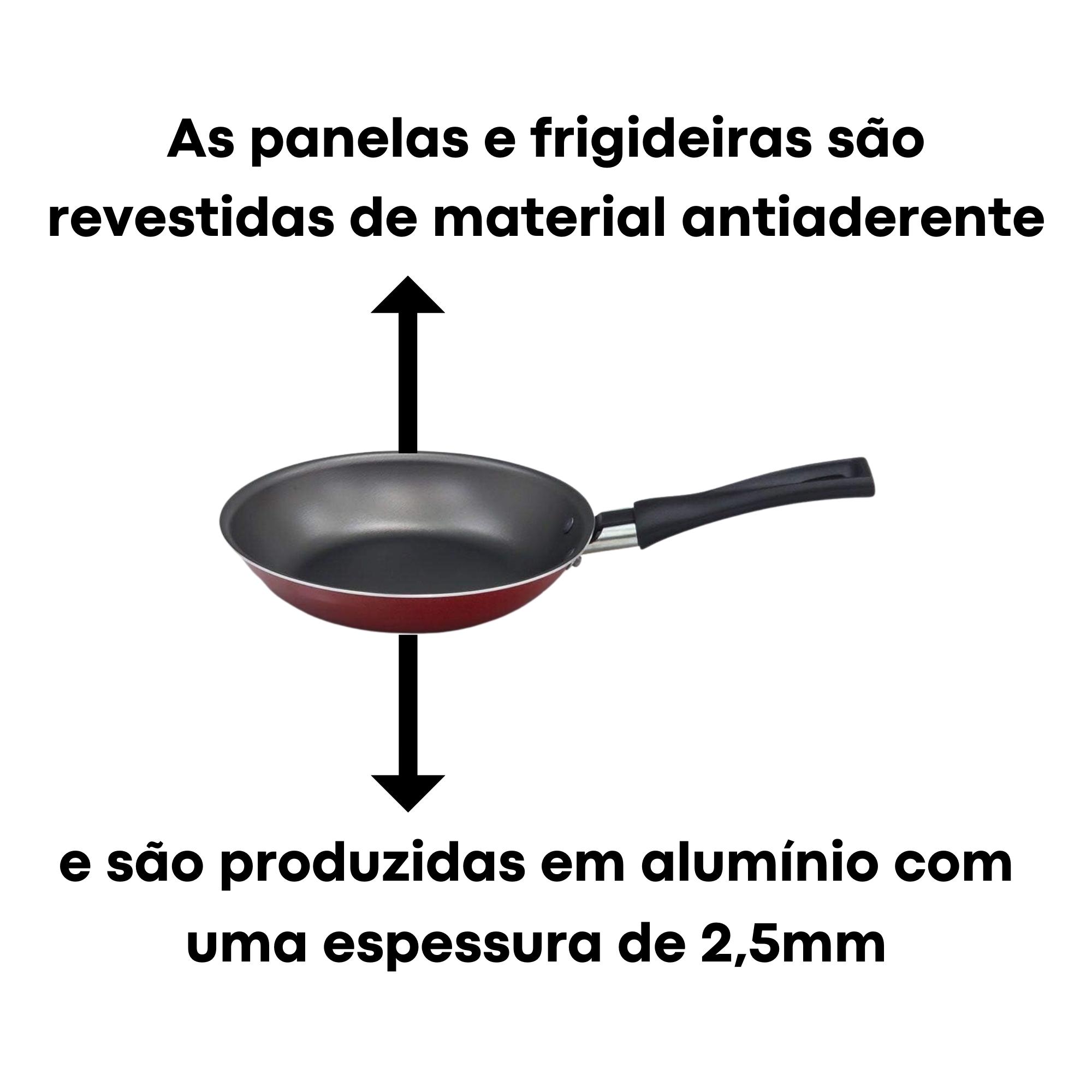 Conjunto de Panelas Onion Alumínio Revestimento Antiaderente 10 pçs Vermelha Brinox 7041/400