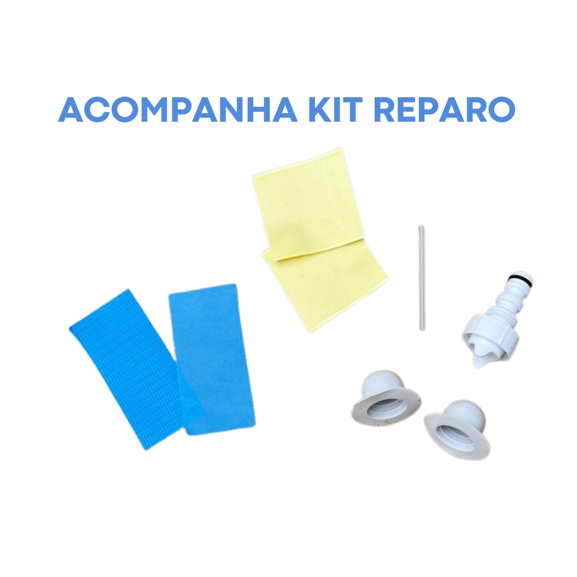 Piscina Borda Estruturada 5.200 Litros PVC 3m x 76cm Cor Azul com Kit Reparo Importway - IWPBE5200