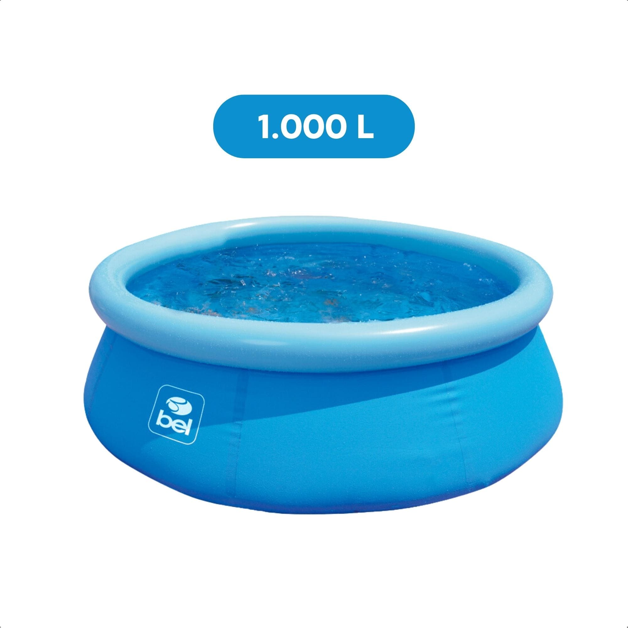 Piscina Inflável Redonda 1.000 Litros PVC 1,68m x 51cm cor Azul com Kit Reparo BEL - 100000