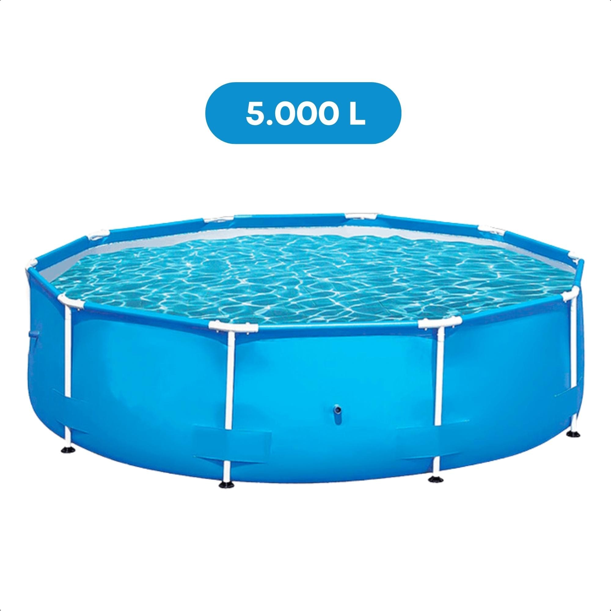 Piscina Armação Redonda 5000L PVC Desmontável 3,05m x 76cm cor Azul com Kit Reparo BEL - 510000