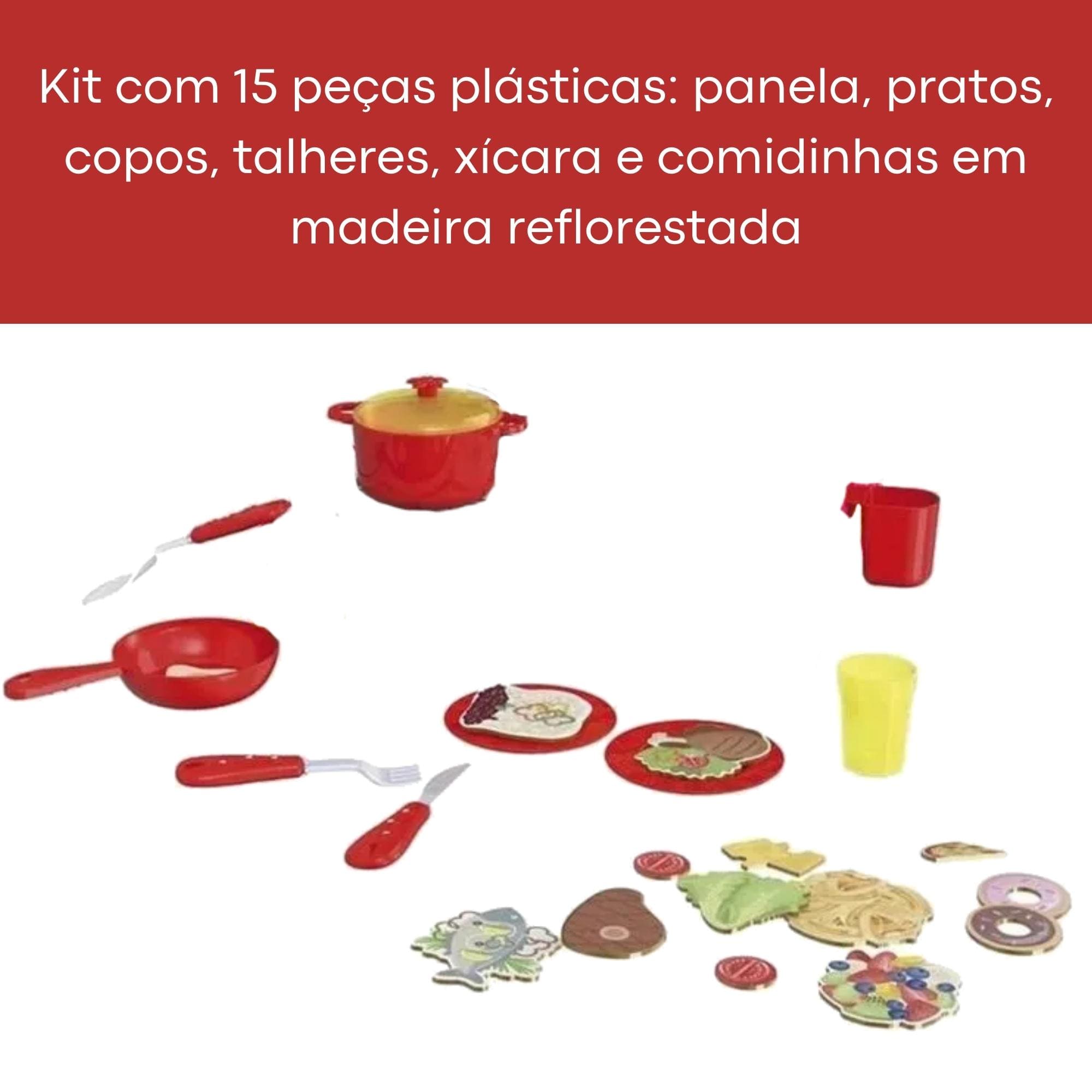 Brinquedo Kit Cozinha Infantil Miraculous Ladybug com Acessórios para Crianças a Partir de 3 Anos Xalingo - 55076