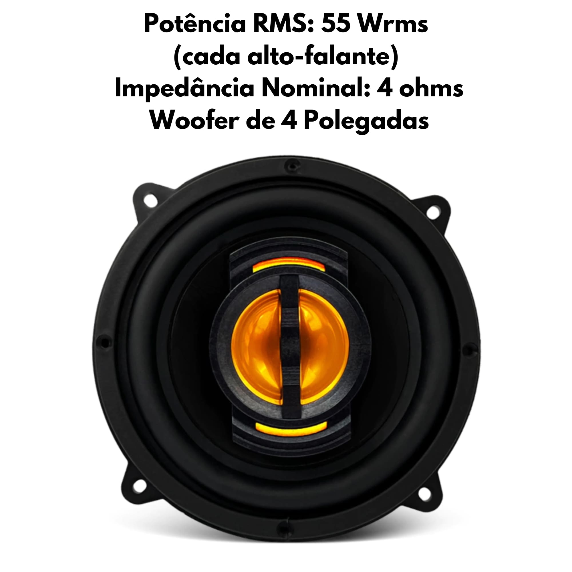 Kit Par Alto Falante Leson JBA Flex 4 Polegadas 4R Preto 55 Wrms 4 Ohms Leson 2LS055040