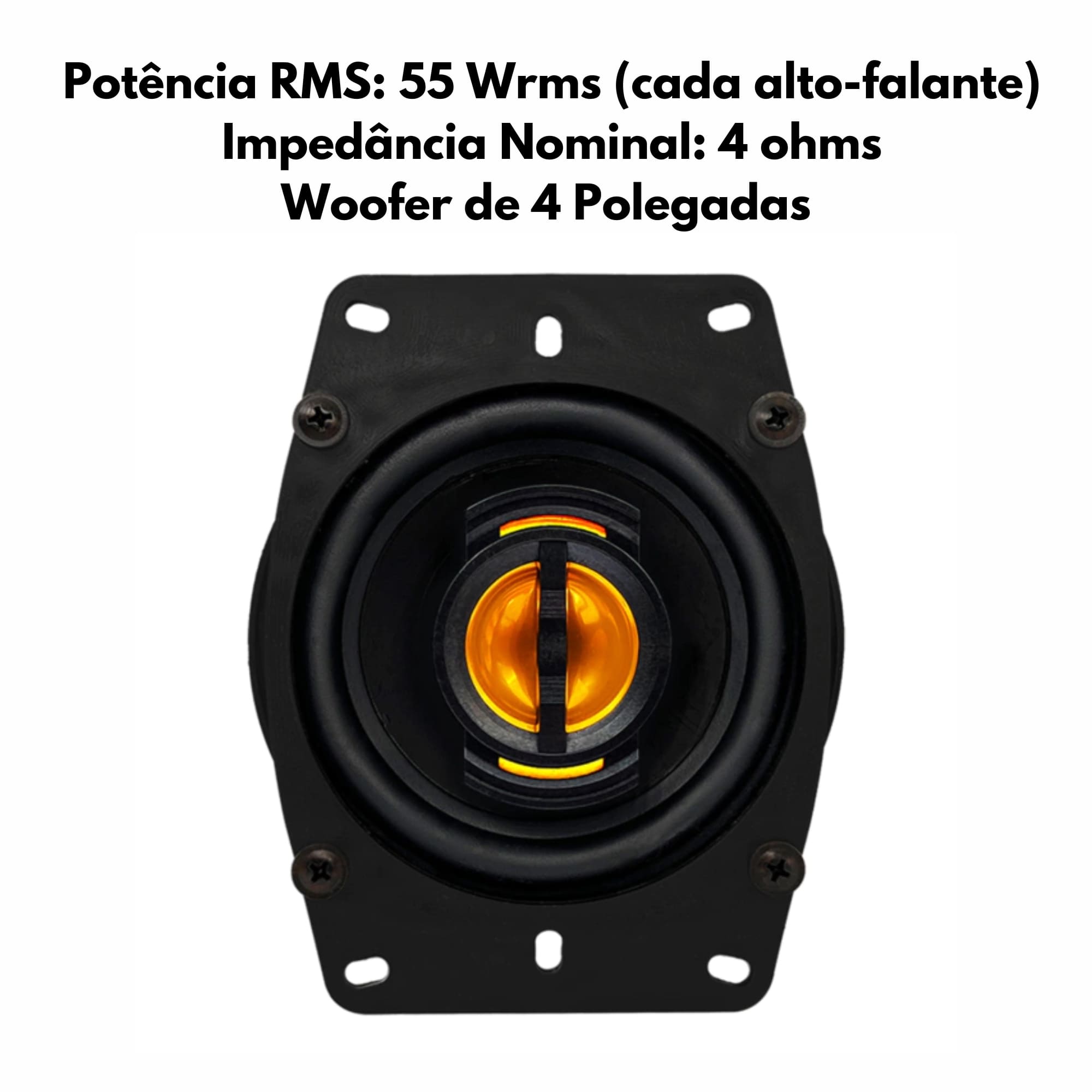 Kit Par Alto Falante JB46 Flex 4X6 Polegadas Leson 110W 4R Preto 55 Wrms 4 Ohms Leson 2LS055046