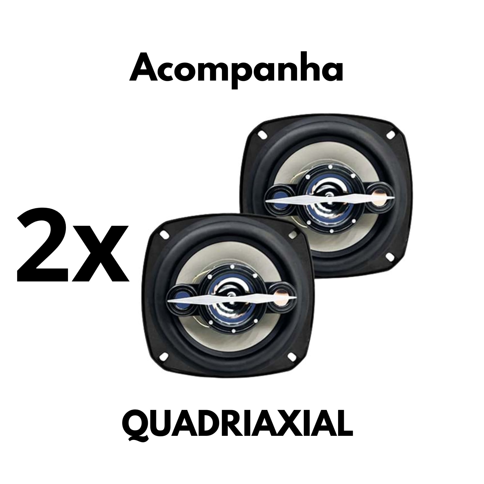 Kit Par Alto Falante 4 Polegadas Quadriaxial Leson Ls4 200W 4 Ohms Auto Leson 2LSNE0040