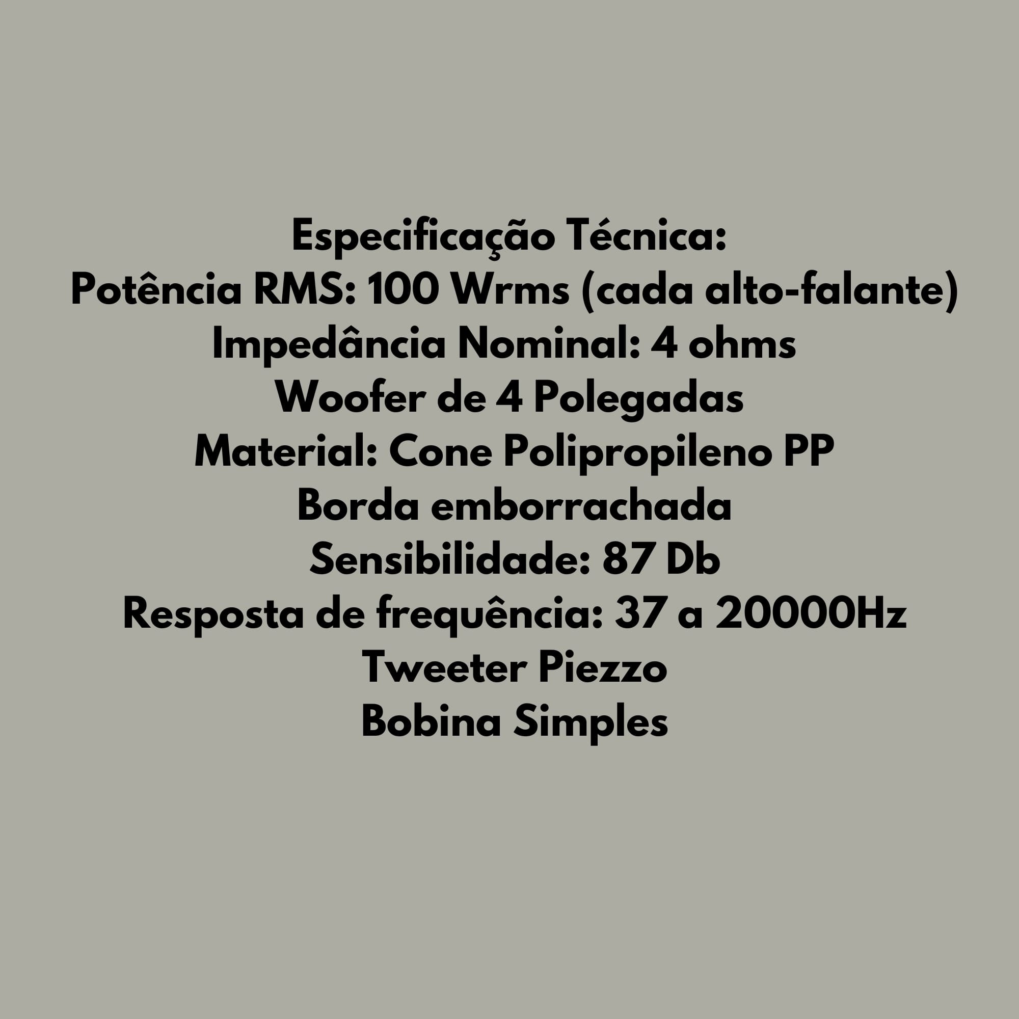 Kit Par Alto Falante 4 Polegadas Quadriaxial Leson Ls4 200W 4 Ohms Auto Leson 2LSNE0040