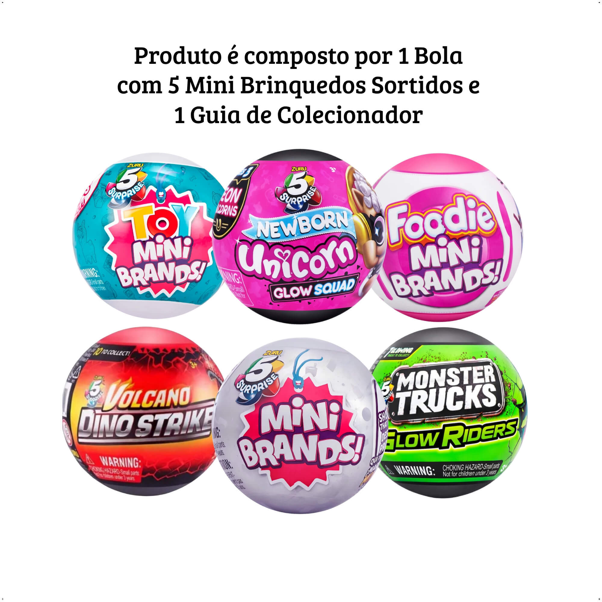 Brinquedo 5 Surprise Bolinha Surpresa Miniatura Vários Modelos Sortidos - Xalingo