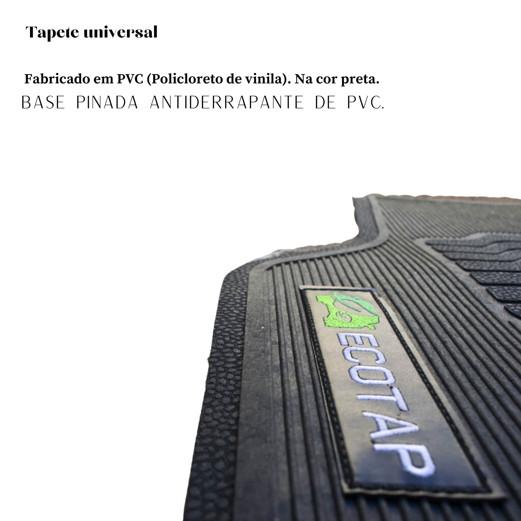 Tapete Para Carro 04 Peças Preto Adaptável Universal Unitário Ecotap - U2872