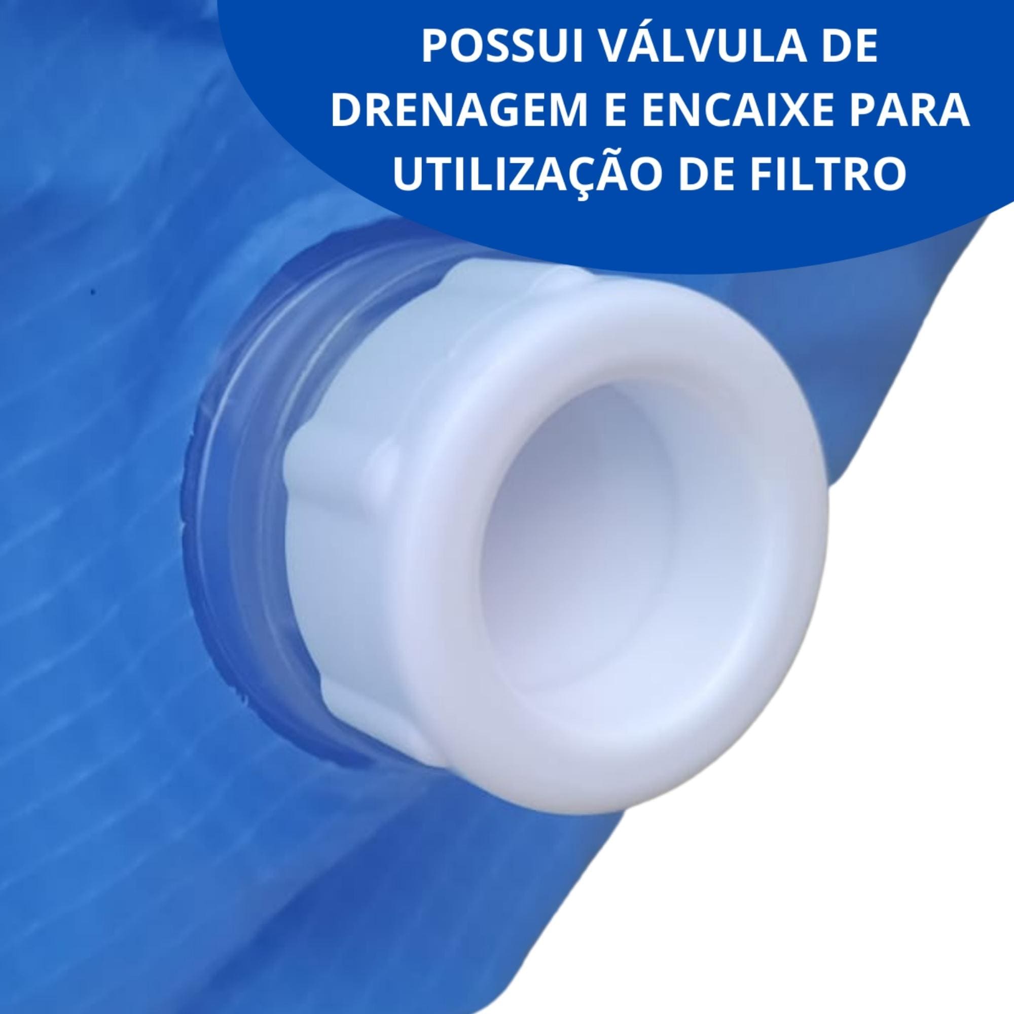 COMP Kit Piscina Borda Inflável 1.000 Litros PVC 1,68m x 51cm + Bomba de Ar