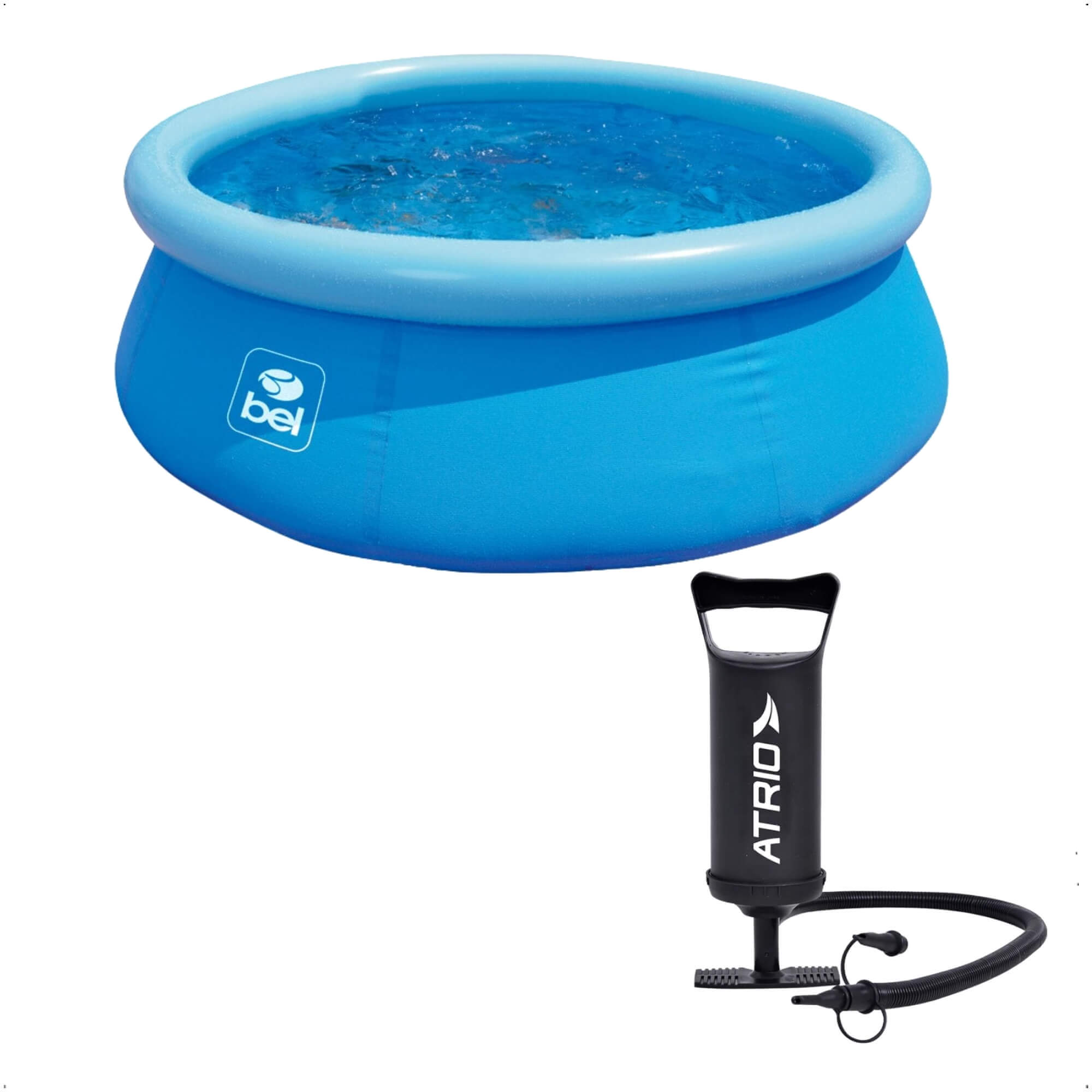 COMP Kit Piscina Inflável Redonda 1.000 Litros PVC 1,68m x 51cm + Bomba de Ar