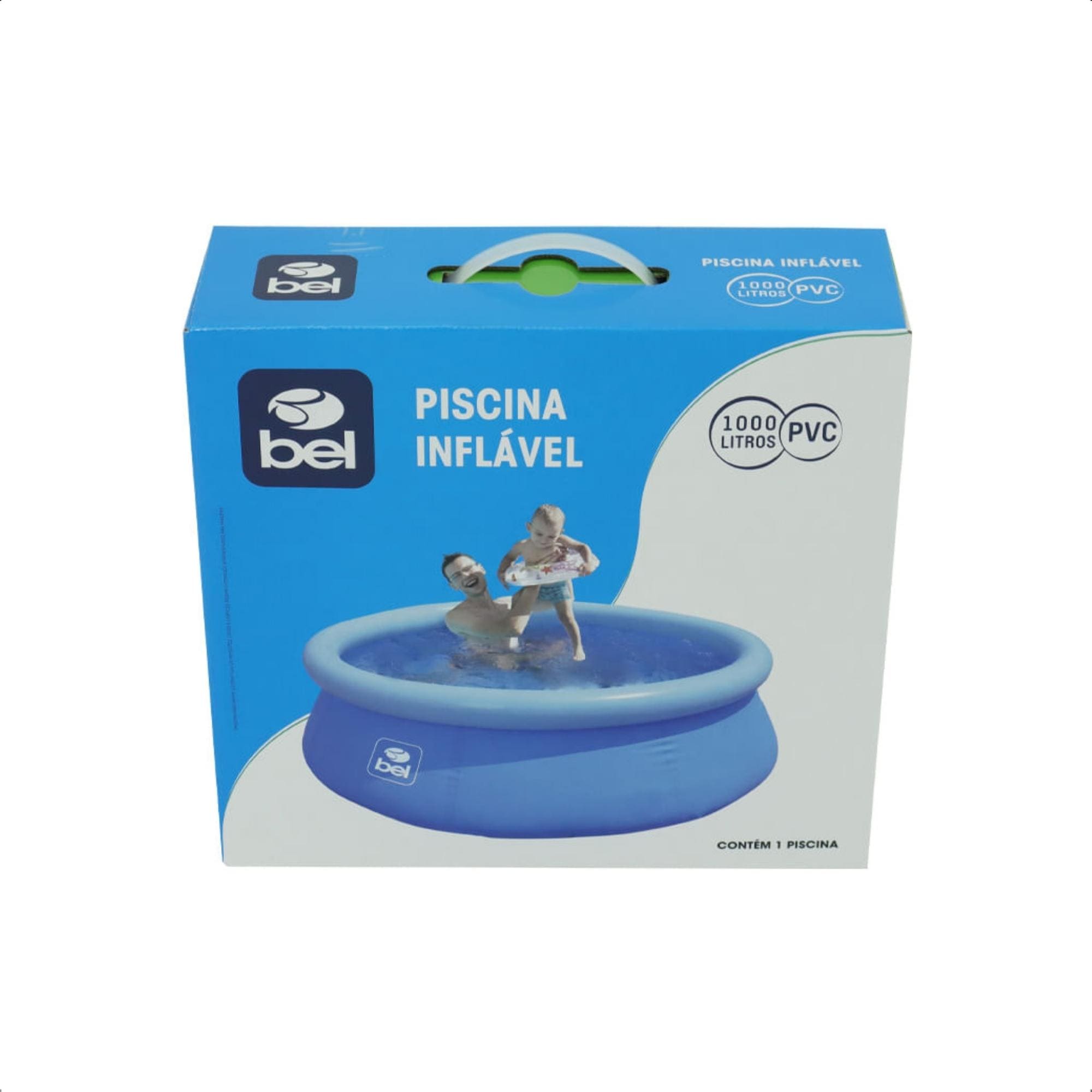 COMP Kit Piscina Inflável Redonda 1.000 Litros PVC 1,68m x 51cm + Bomba de Ar