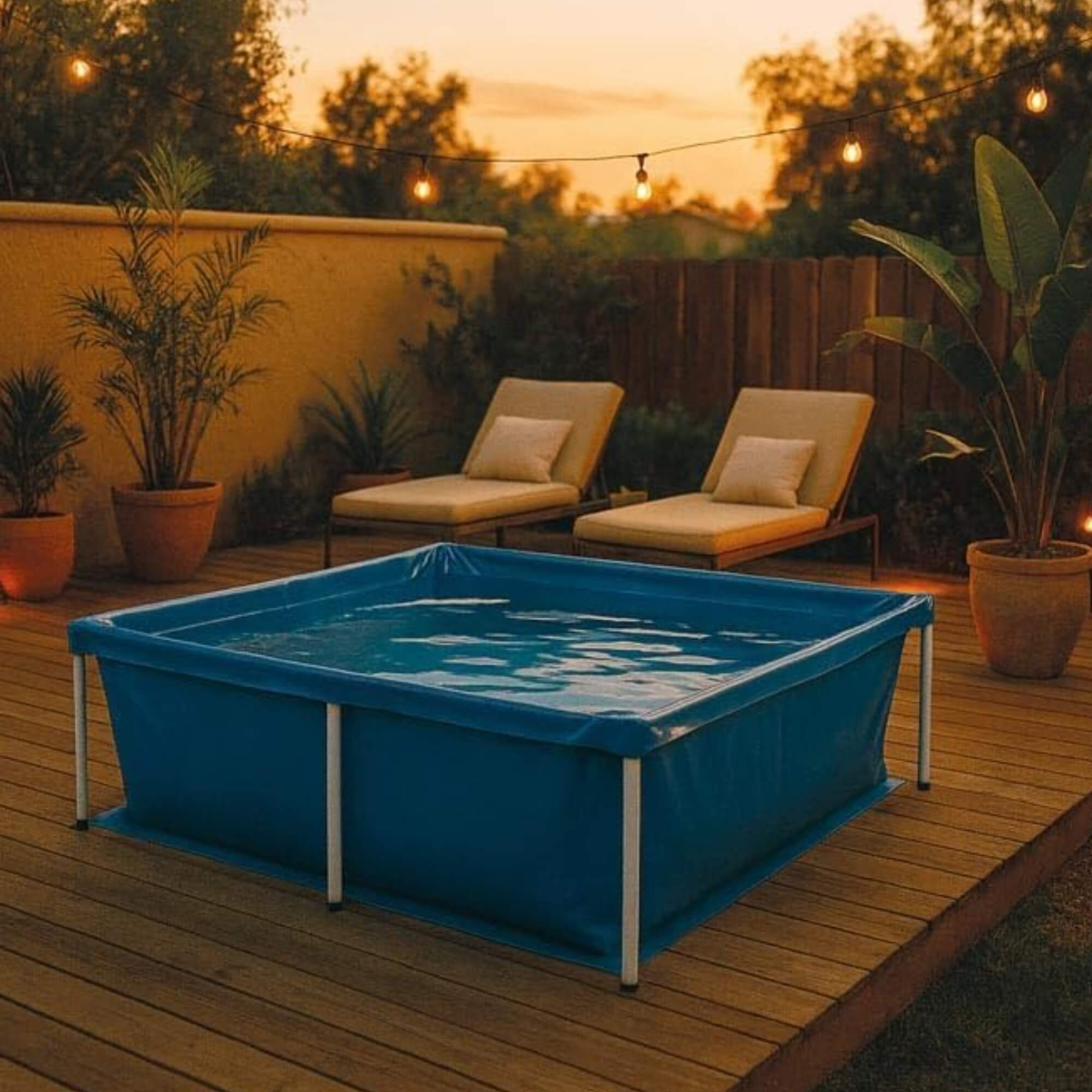 Piscina Estruturada 2000 Litros PVC 1,87m x 1,87m x 58cm Azul MOR - 1004