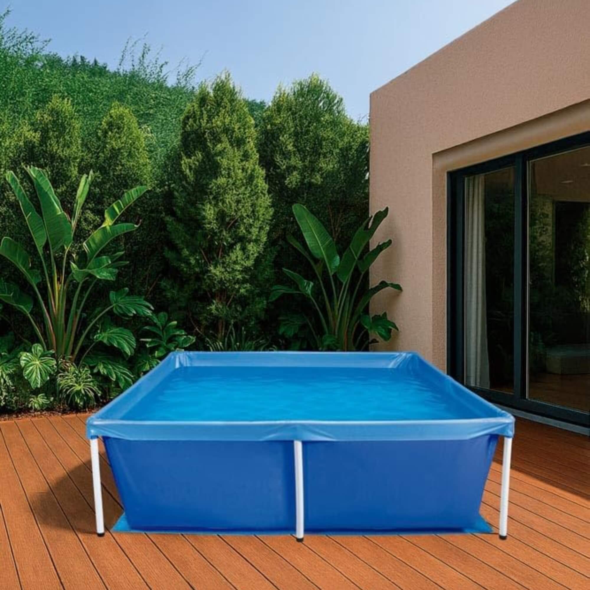 Piscina Estruturada 2000 Litros PVC 1,87m x 1,87m x 58cm Azul MOR - 1004