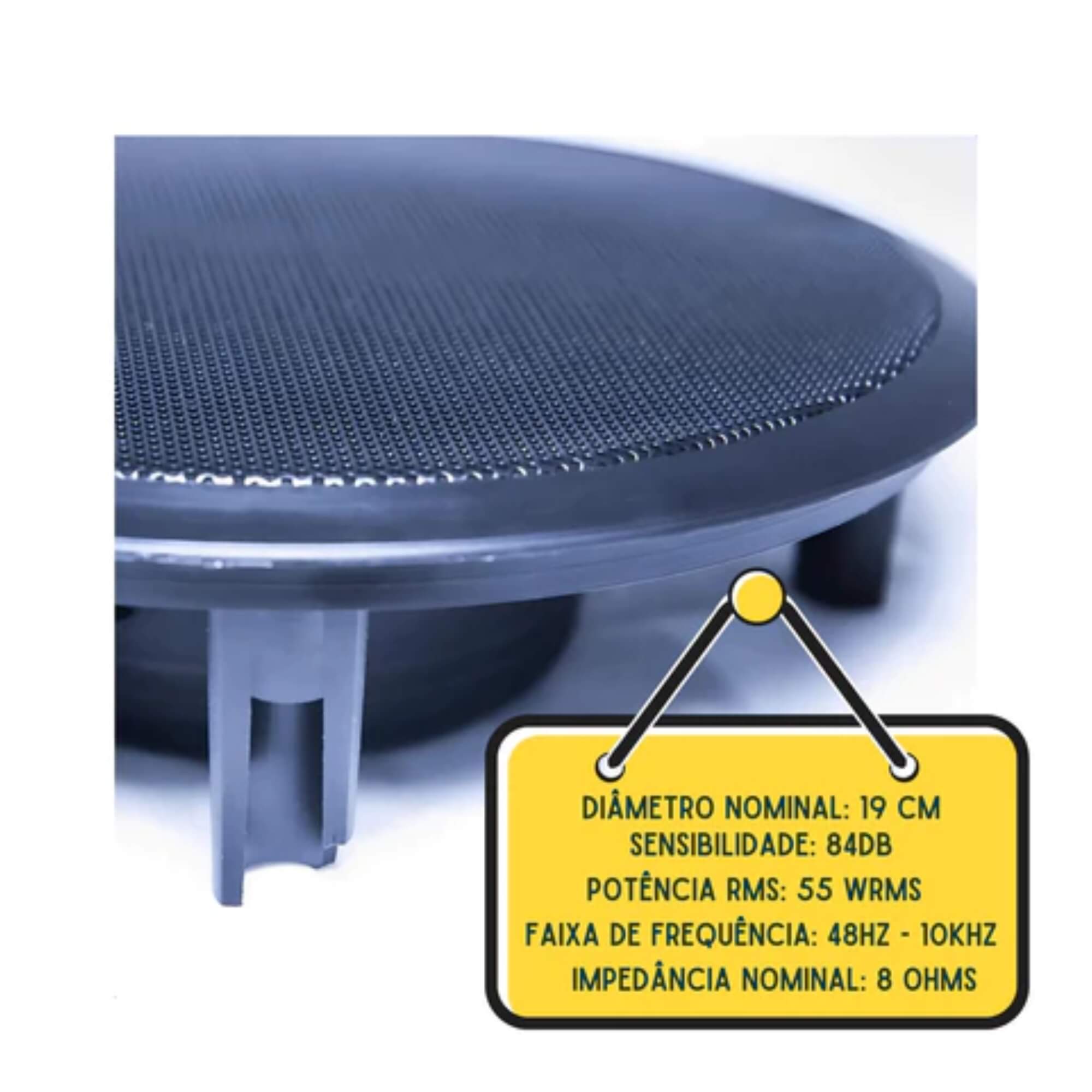 Kit Par de Arandelas Redonda Orion Full Range 6P 55W 8R Preta Leson - 2LS00078P