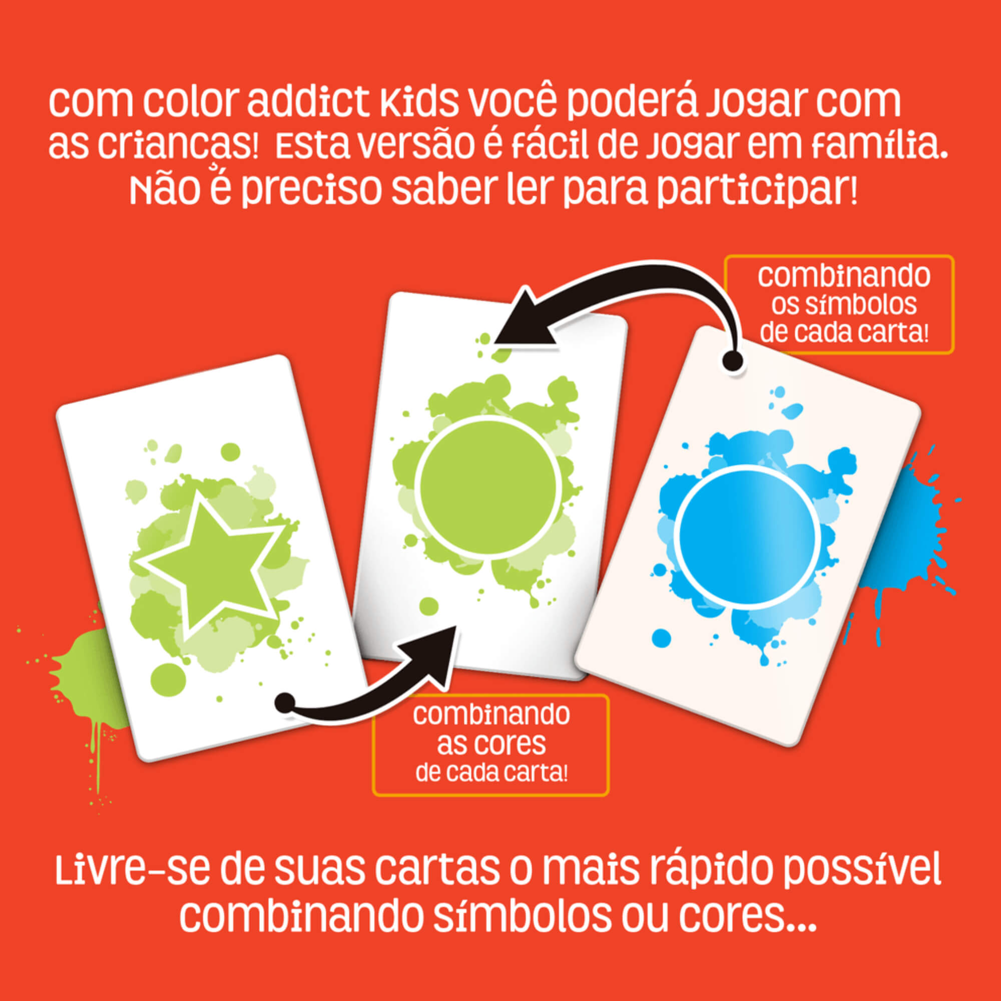 Jogo Infantil Color Addict Kids Cartucho Brinquedo de Cartas Copag 32944