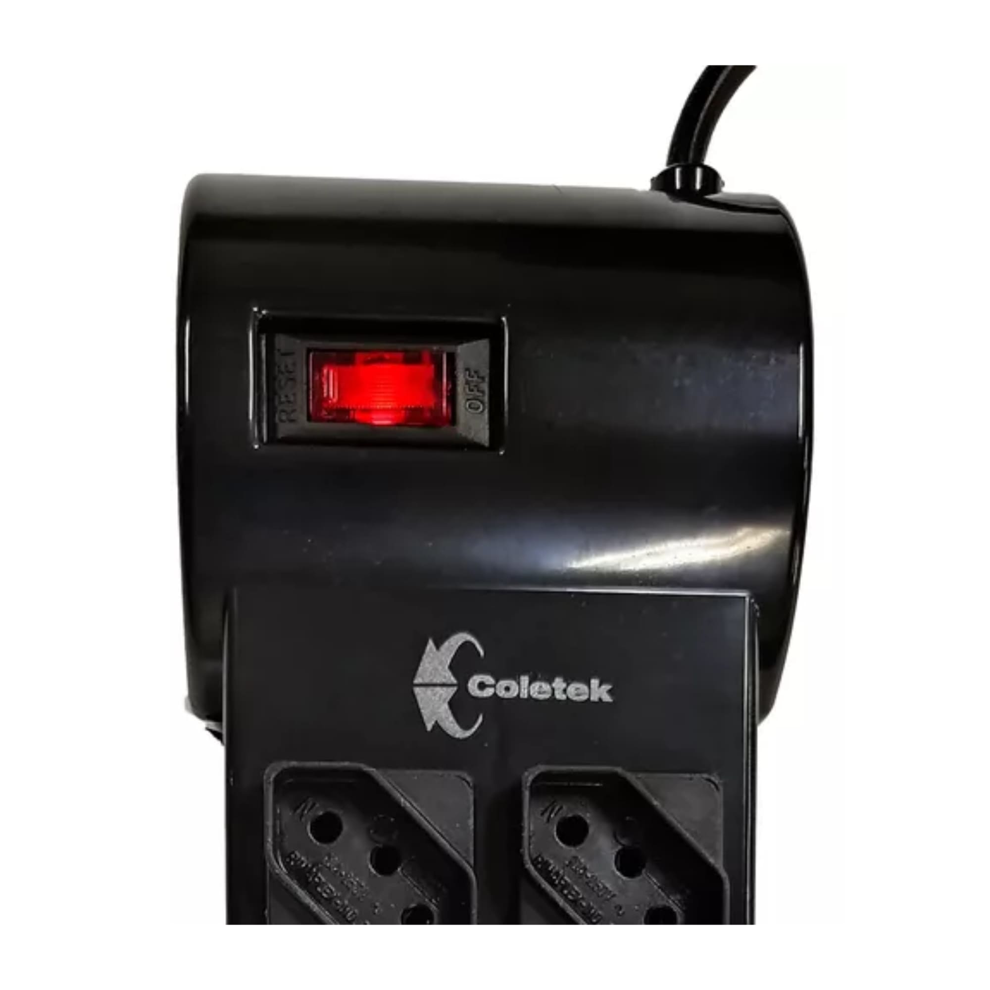 Extensão Filtro de Linha com 5 Tomadas Bivolt Preto Coletek Energia 120/220V - FL-52BK