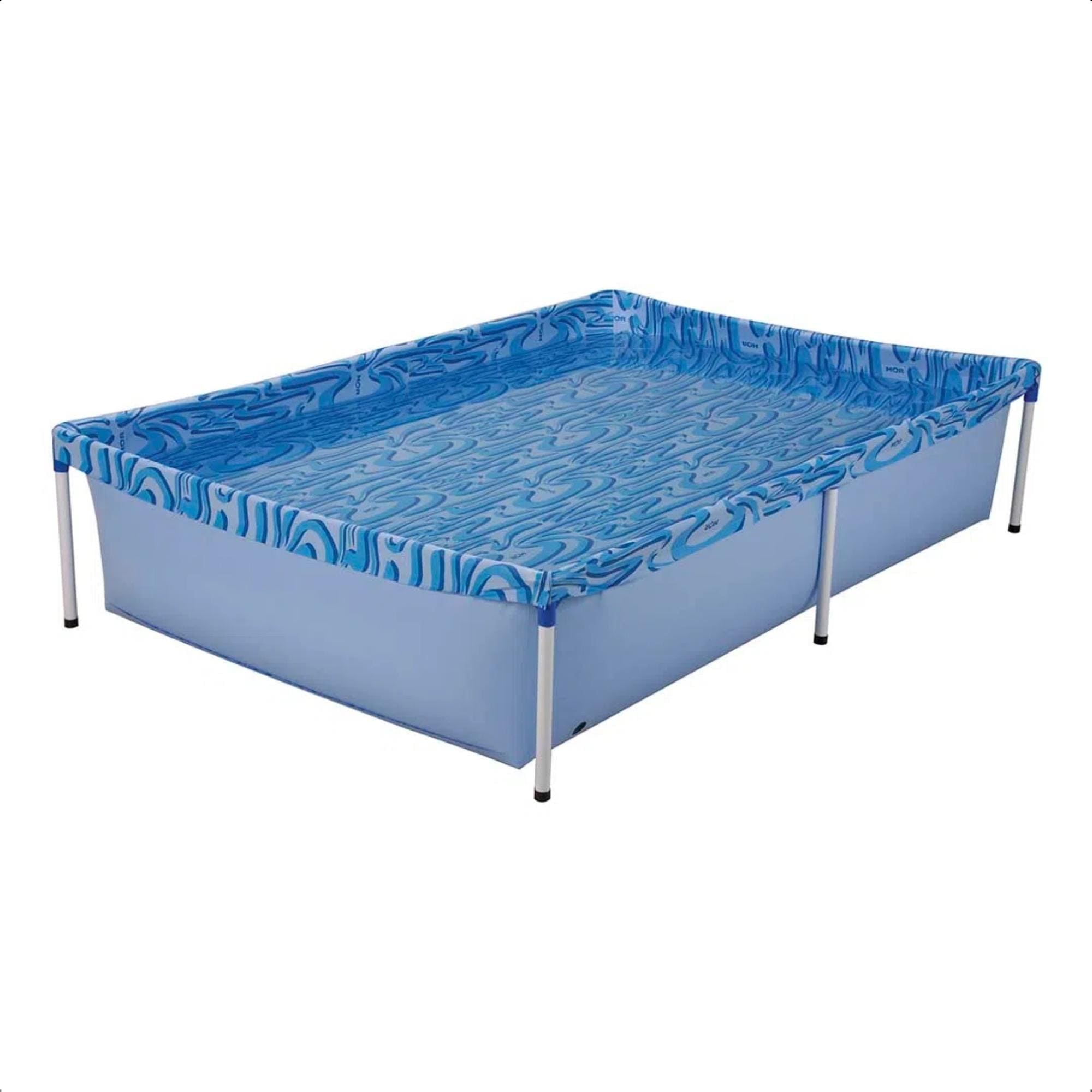 Piscina Armação Infantil PVC 1000 Litros Desmontável Retangular 1,89 Metros Cor Azul - Mor 001002