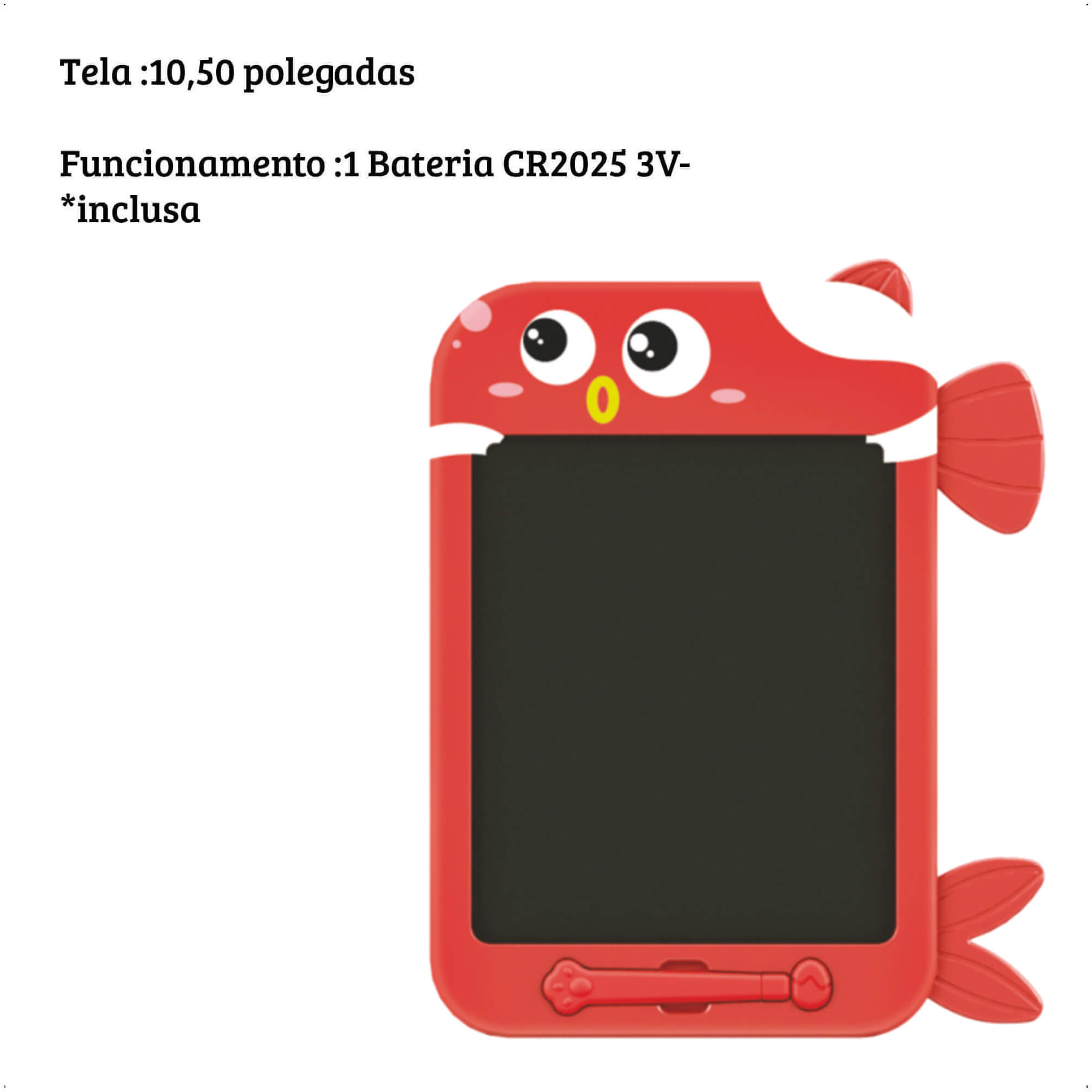 Lousinha Magica com caneta para desenhar LCD 10,5 Polegadas Peixe LCG-926P Fenix Brinquedos