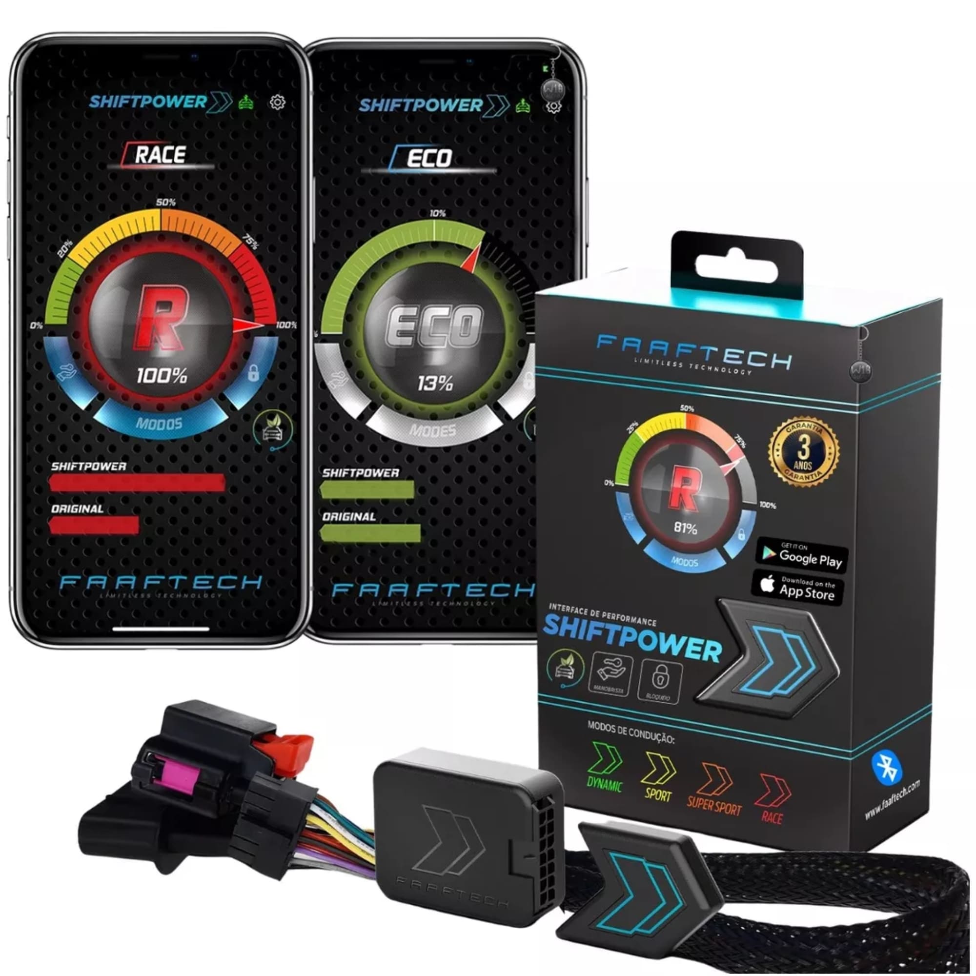Shift Power Chip Pedal Acelerador Controle por App Plug and play IX35 Faaftech Sportage FT-SP12+