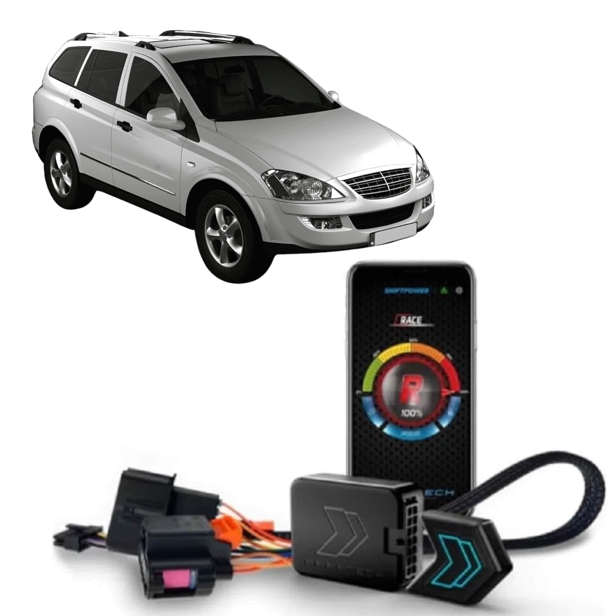 Shift Power Chip Pedal Acelerador Controle por App Plug and play Kyron, Rexton Faaftech - FT-SP17+