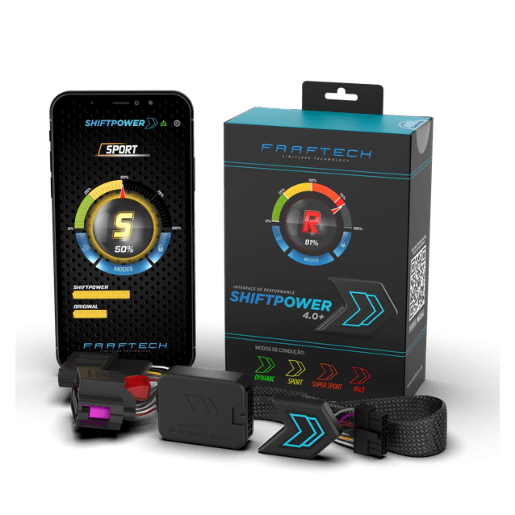 Shift Power Chip Pedal Acelerador Controle por App Plug and play Faaftech - FT-SP22+