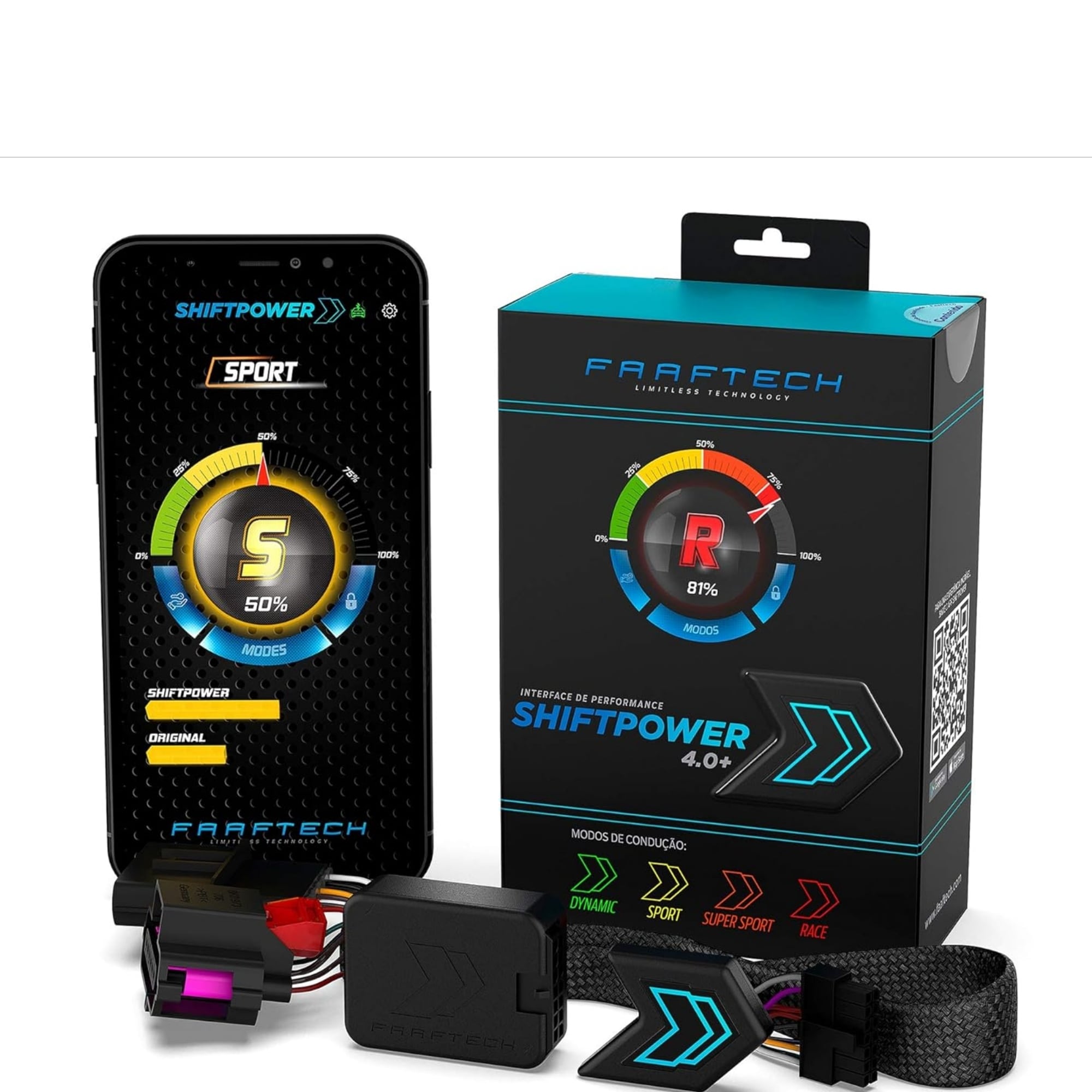 Shift Power Chip Pedal Acelerador Controle por App Plug and play Faaftech - FT-SP22+