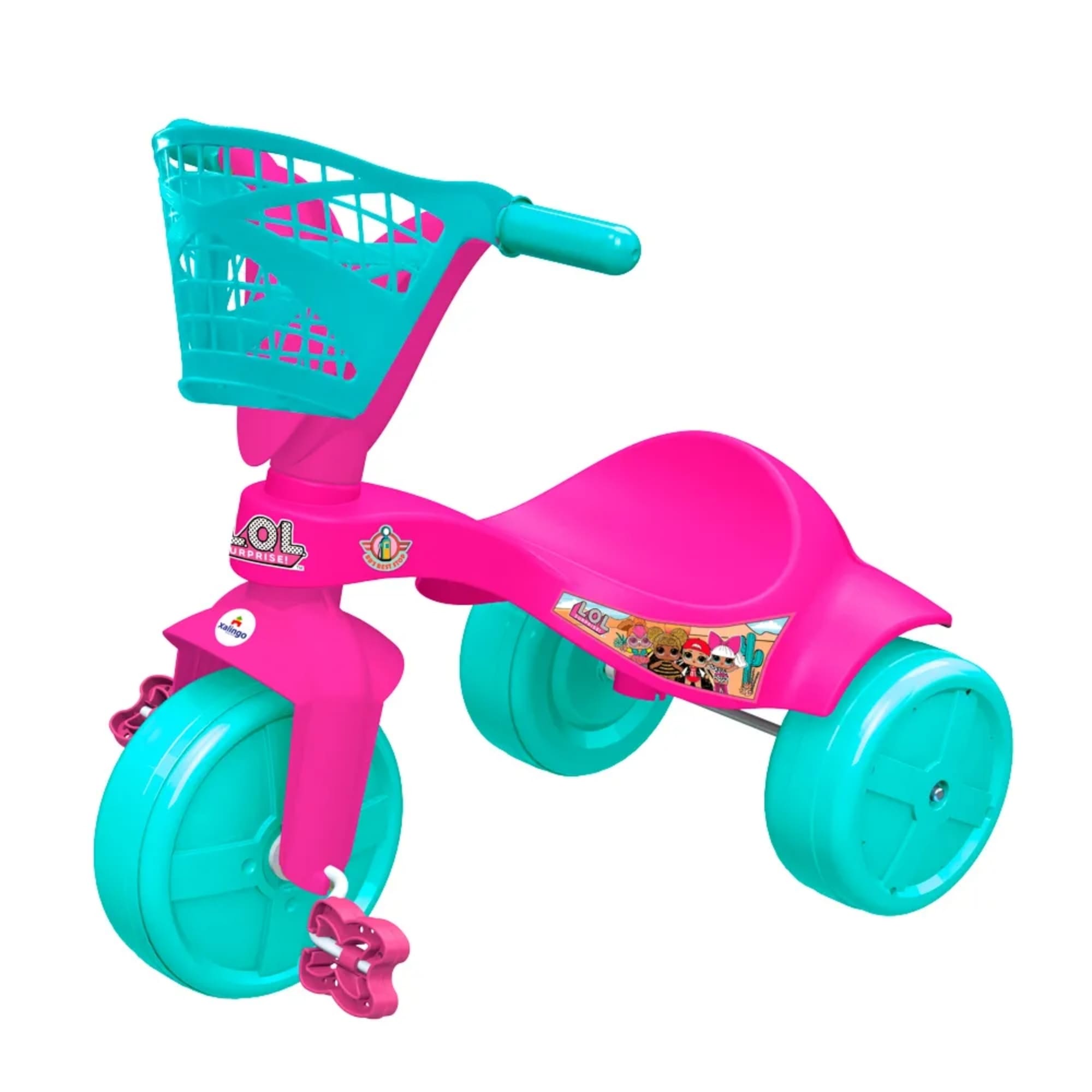 Brinquedo Triciclo Infantil LOL com Cestinha p/ Crianças a Partir de 19 Meses Xalingo - 21843