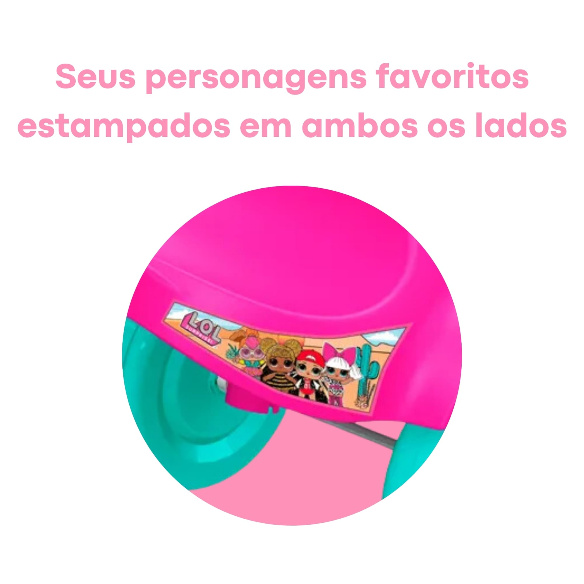 Brinquedo Triciclo Infantil LOL com Cestinha p/ Crianças a Partir de 19 Meses Xalingo - 21843