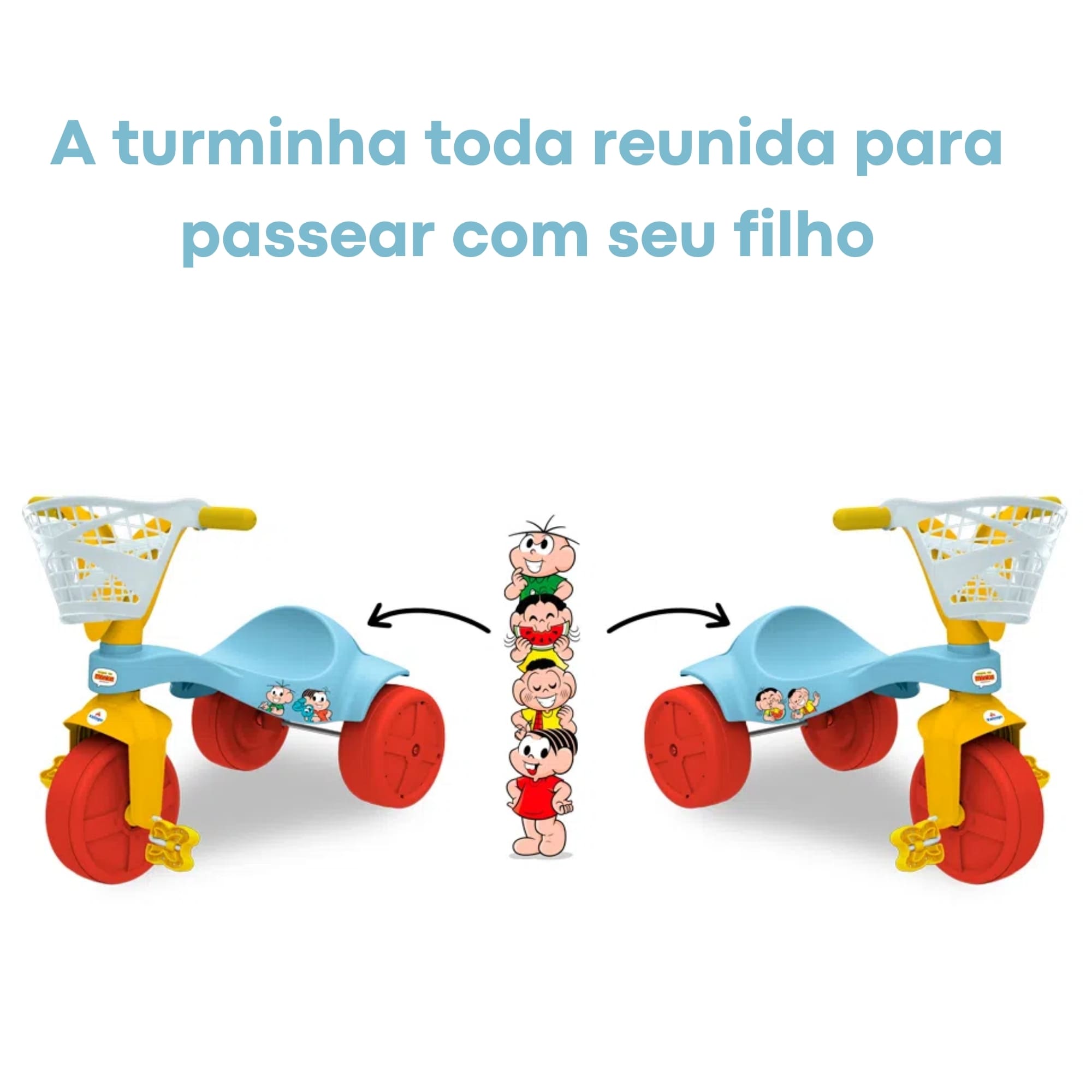 Brinquedo Triciclo Infantil Turma da Mônica c/ Cestinha Xalingo - 07253