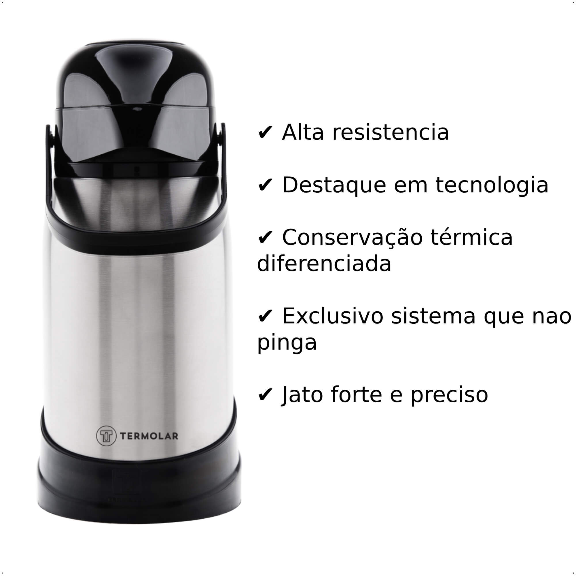 Garrafa Térmica R-Evolution 1,2L em Inox Alta Resistência Termolar 50484