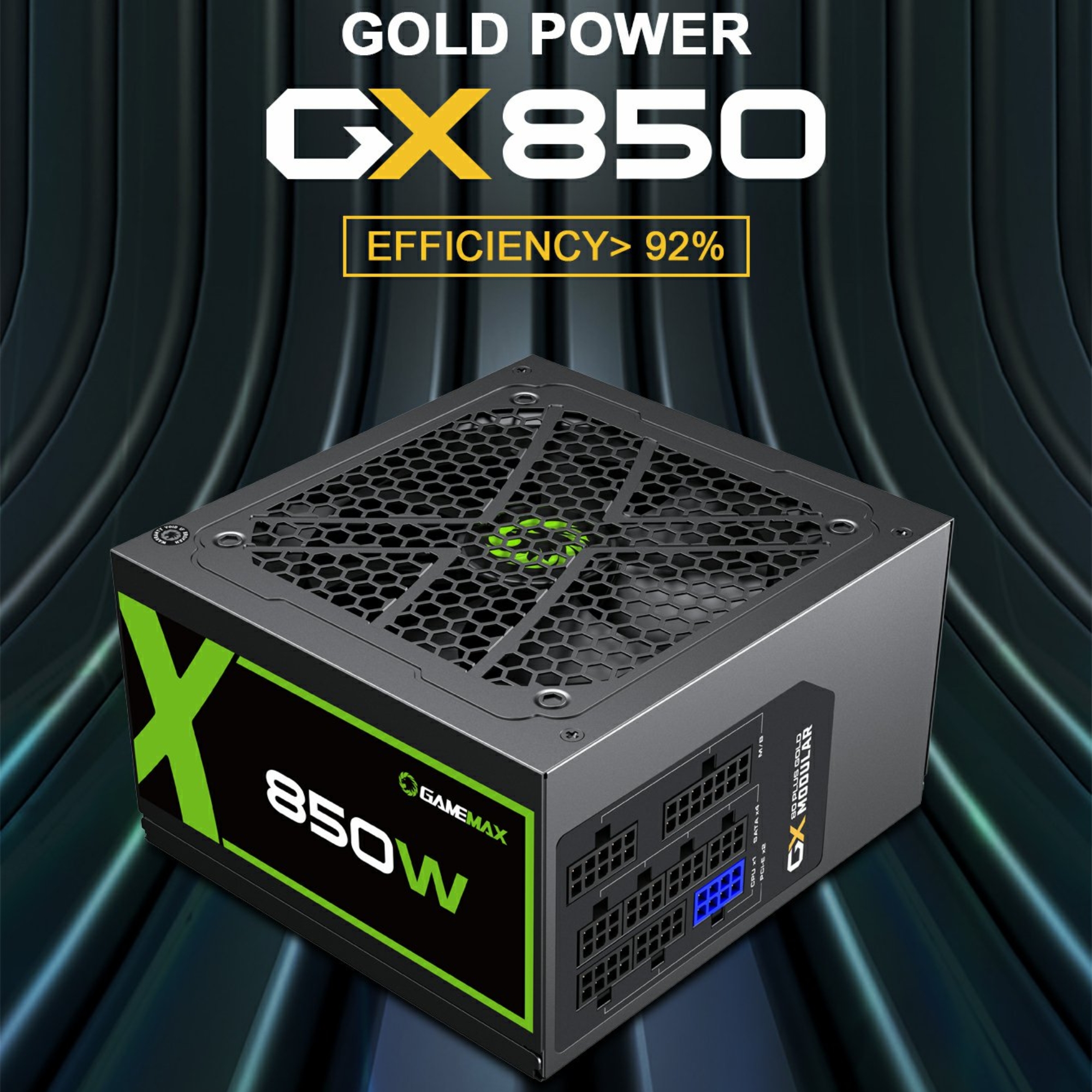 Fonte ATX 850W Gamer Full Modular GX850 Real 80 Plus Gold PFC Ativo Preta Gamemax