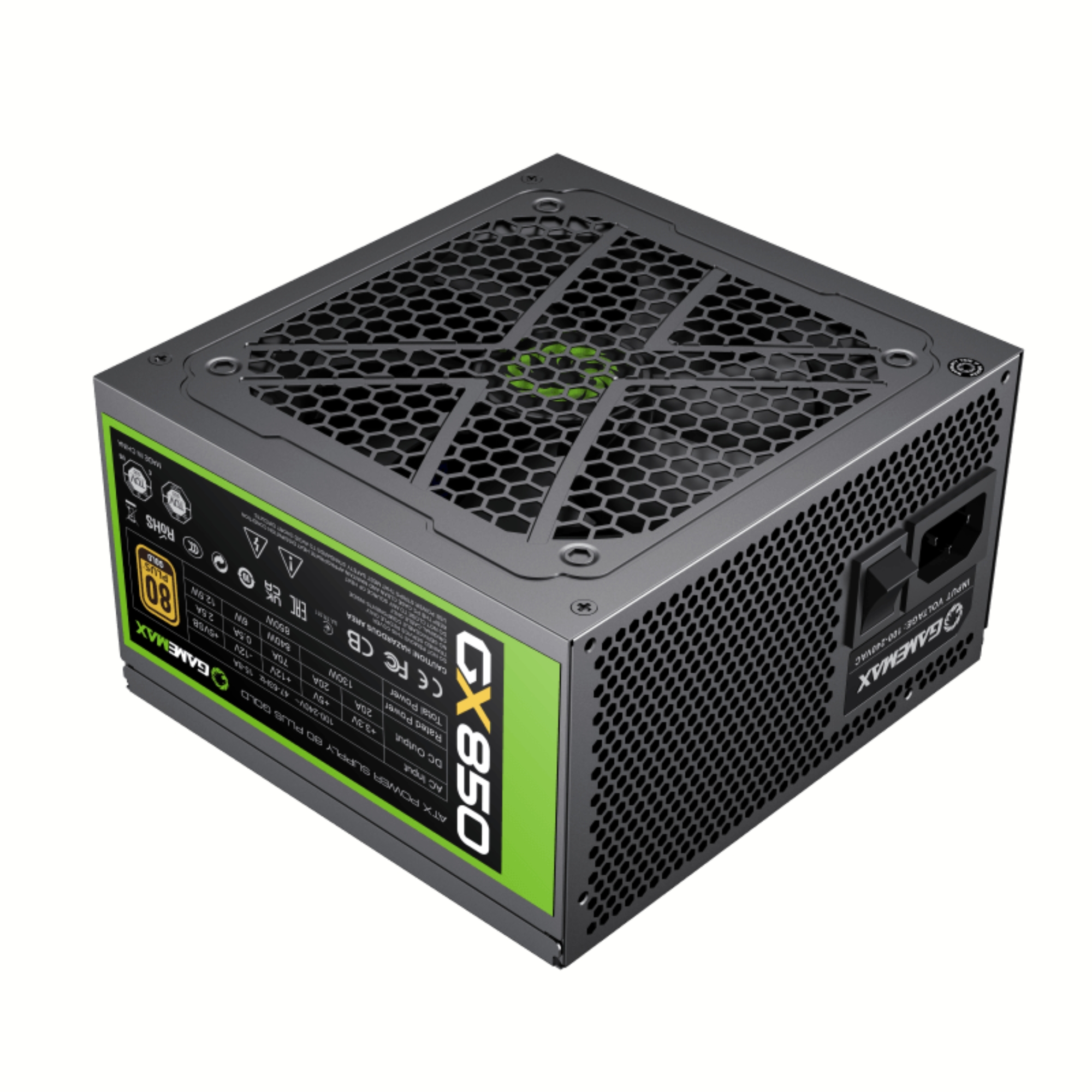Fonte ATX 850W Gamer Full Modular GX850 Real 80 Plus Gold PFC Ativo Preta Gamemax
