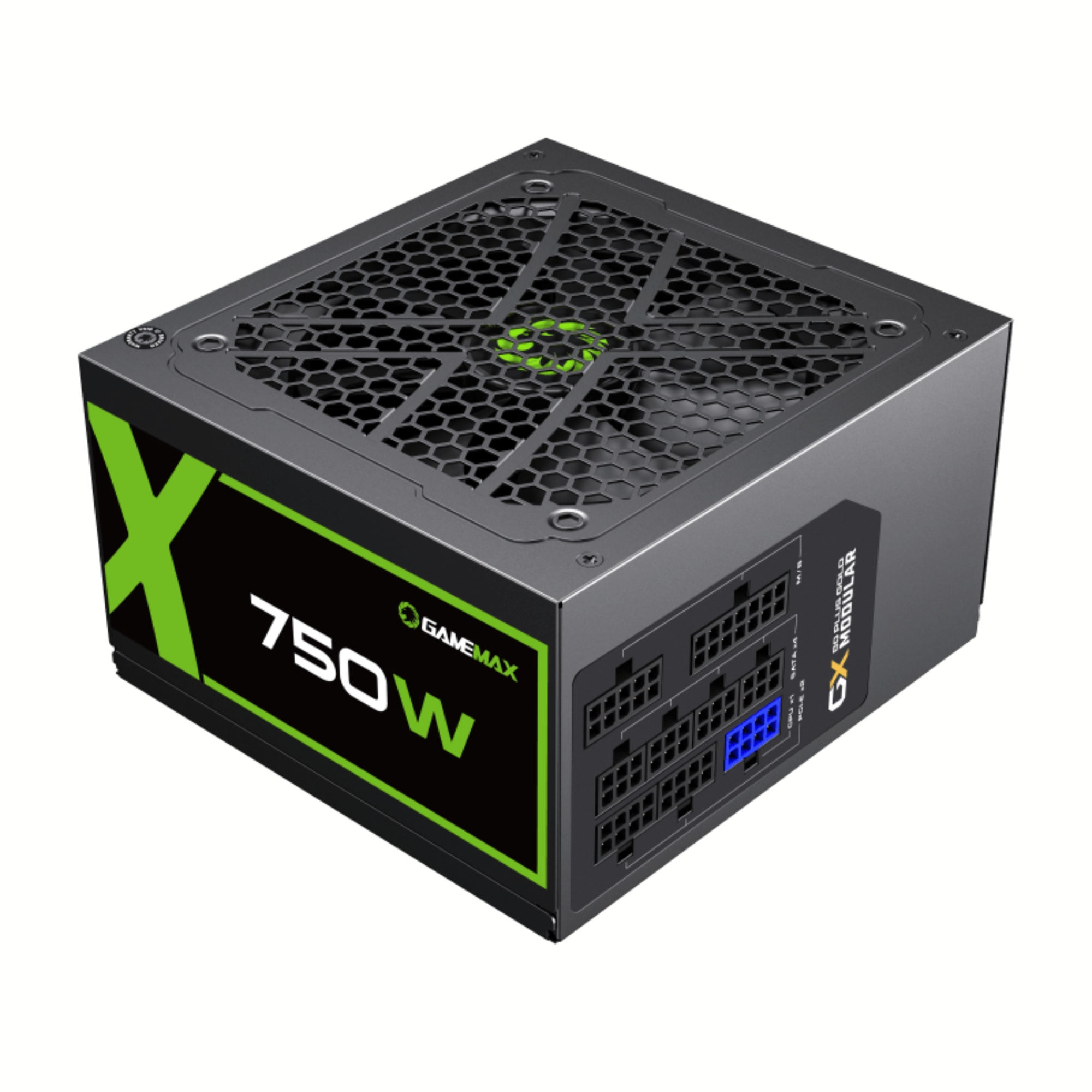 Fonte ATX 750W Gamer Full Modular GX750 Real 80 Plus Gold PFC Ativo Preta Gamemax 	001000084