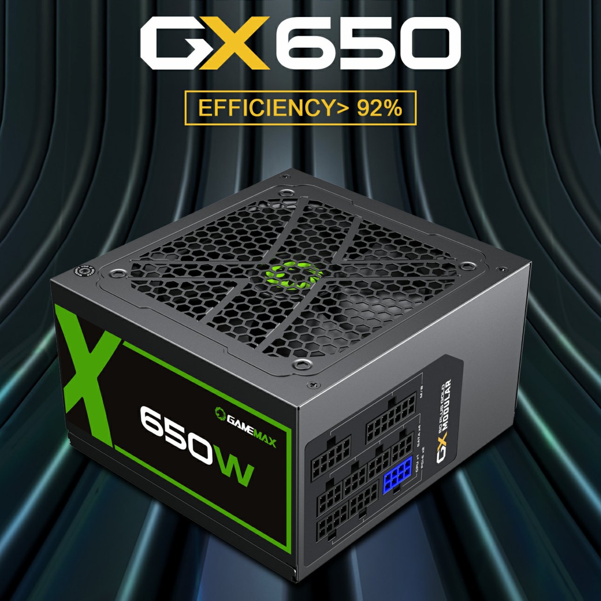 Fonte ATX 650W Gamer Full Modular GX650 Real 80 Plus Gold PFC Ativo Preta Gamemax