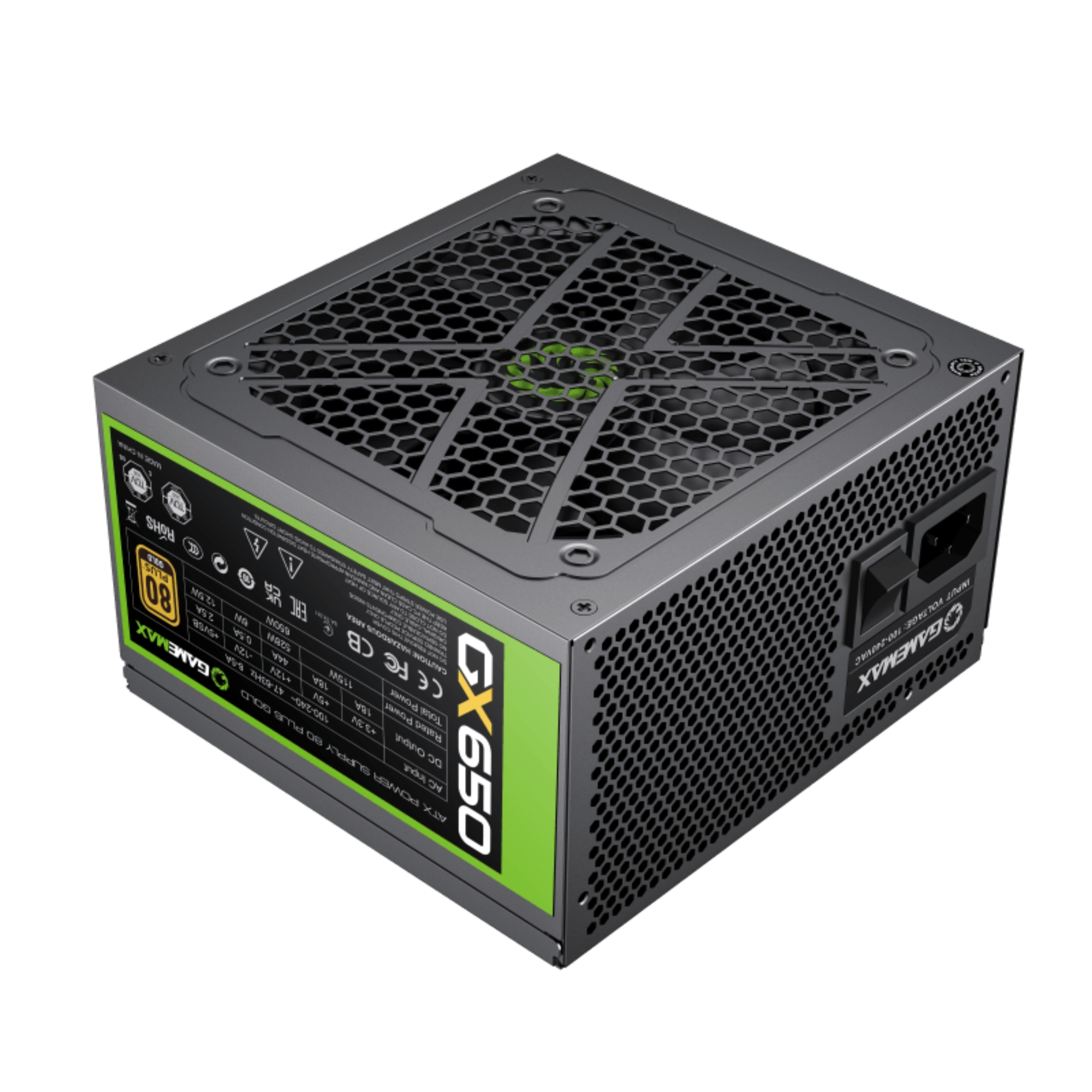 Fonte ATX 650W Gamer Full Modular GX650 Real 80 Plus Gold PFC Ativo Preta Gamemax