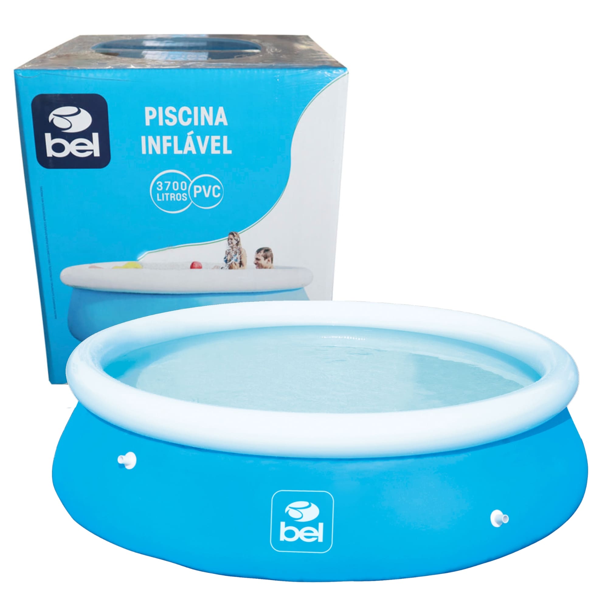 Piscina Inflável Azul 3.700L Azul Capacidade de até 4 Adultos (2,70m x 70cm) BEL - 370000