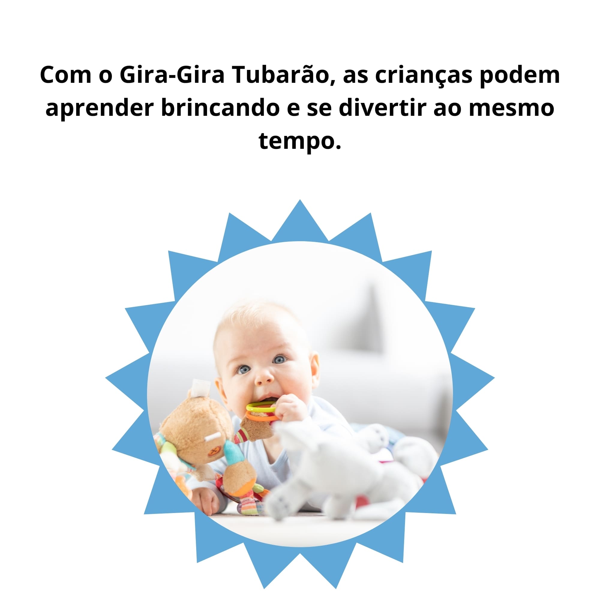 Brinquedo Infantil Gira Gira Tubarão Recomendado para Crianças a Partir dos 12 Meses Elka - 1239