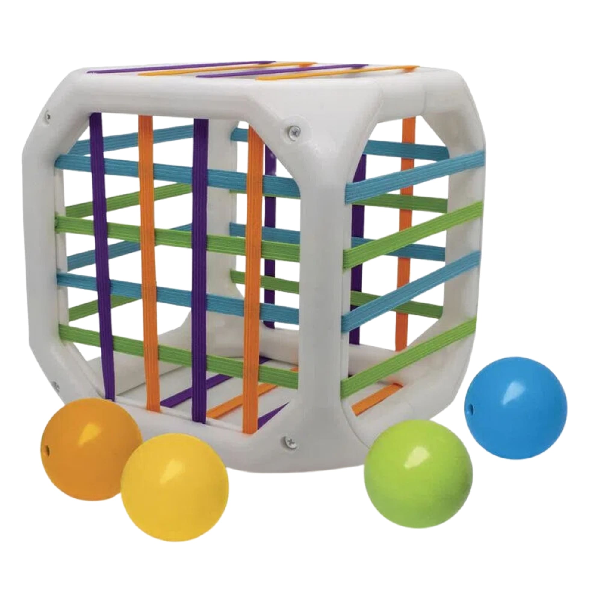 Brinquedo Infantil Cubo Entrelaçado Desafio de Colocar Bolinhas Recomendado +12 Meses Elka 1171