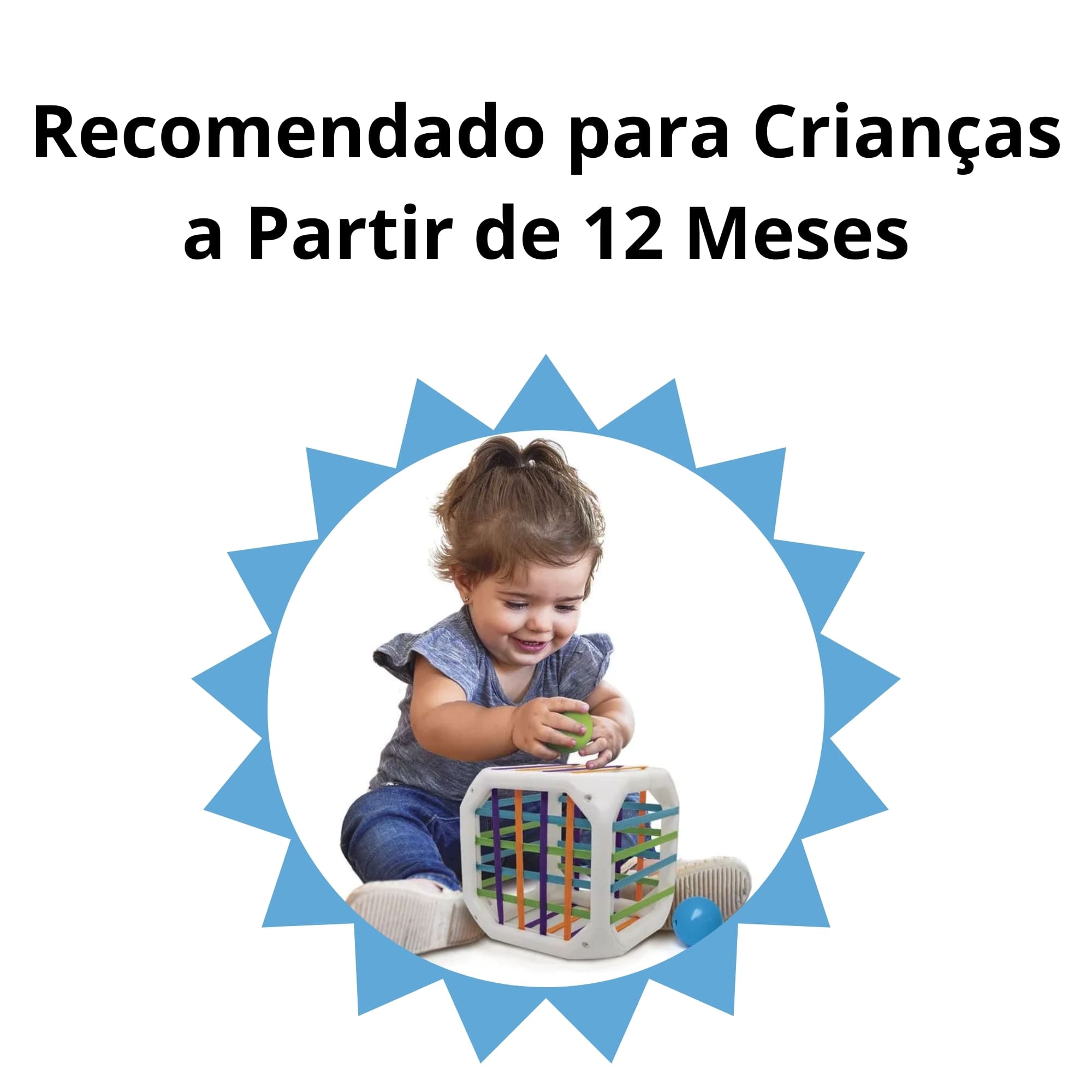 Brinquedo Infantil Cubo Entrelaçado Desafio de Colocar Bolinhas Recomendado +12 Meses Elka 1171