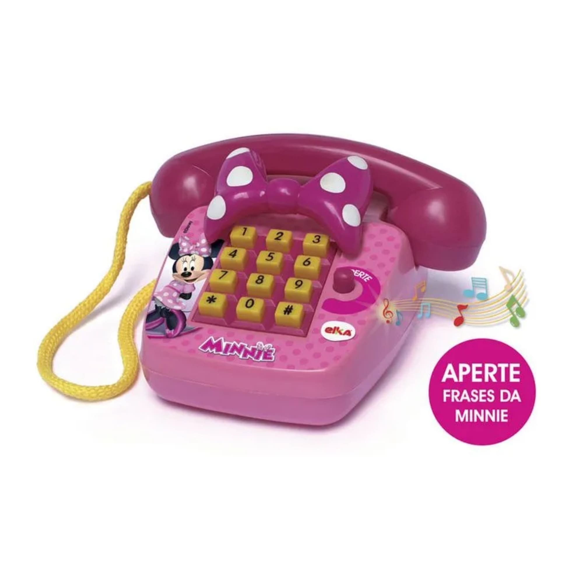 Brinquedo Foninho Sonoro da Minnie Telefone de Faz de Conta +3 Anos Elka - 1061