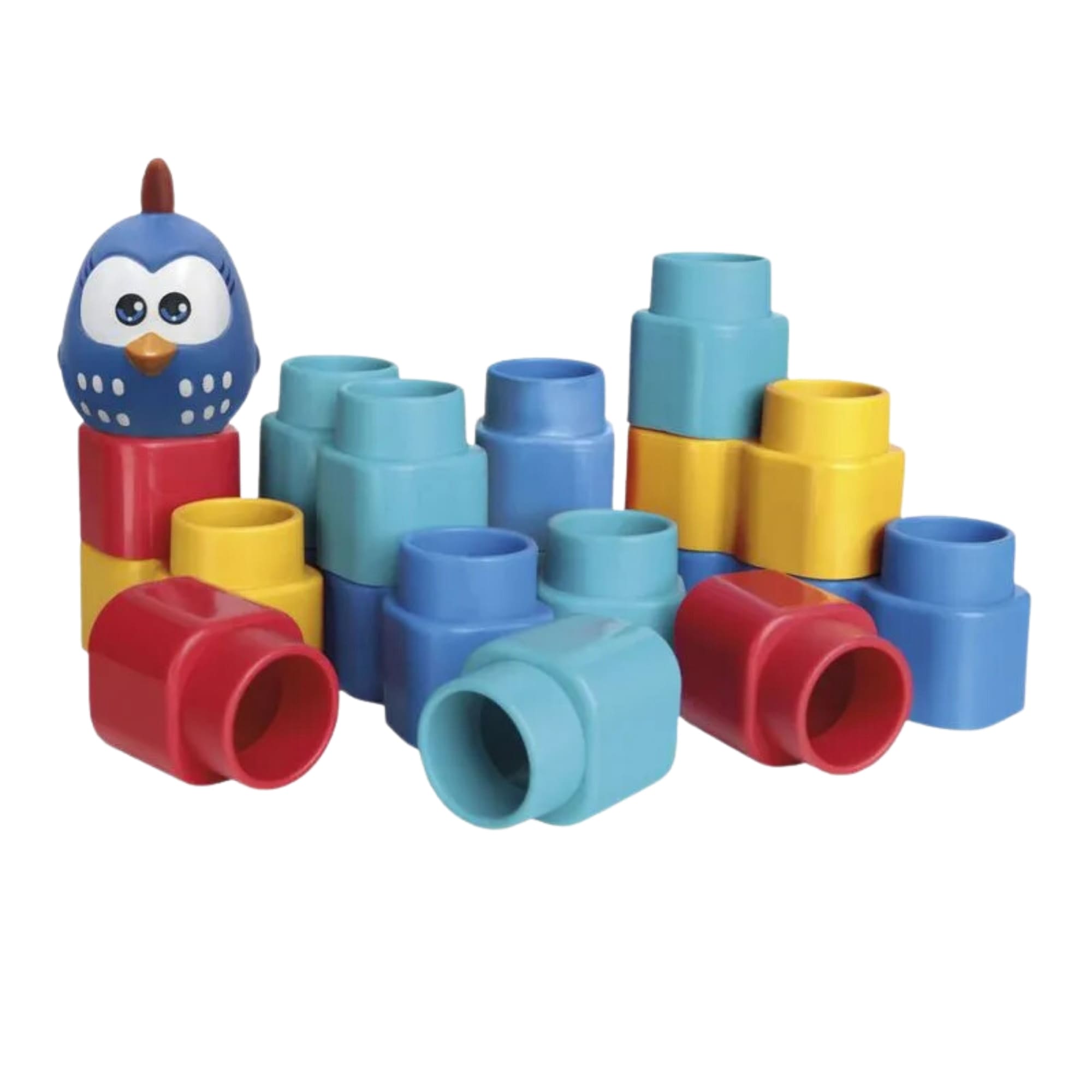 Brinquedo Blocos de Montar Fofo Blocos Galinha Pintadinha 15 peças Elka - 1047