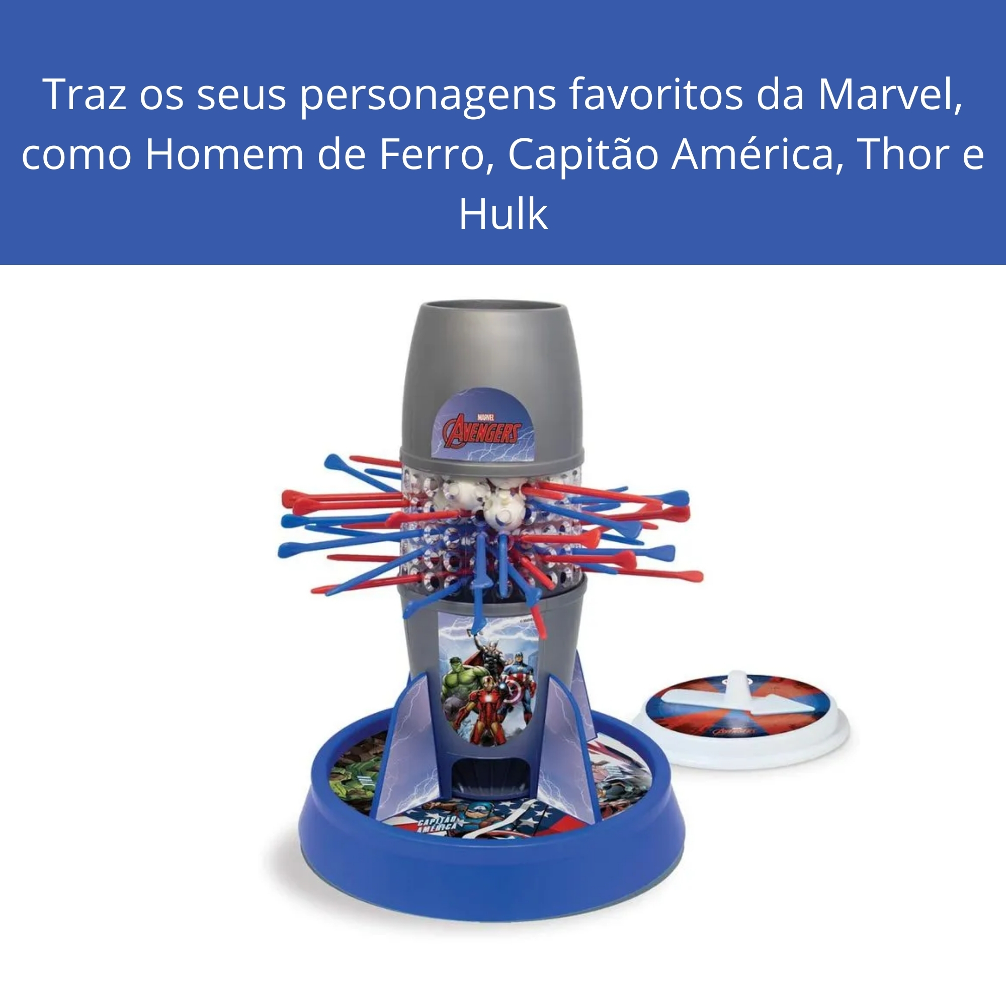 Jogo Tira/Pega Varetas - Avengers Elka Brinquedo Origina -1215