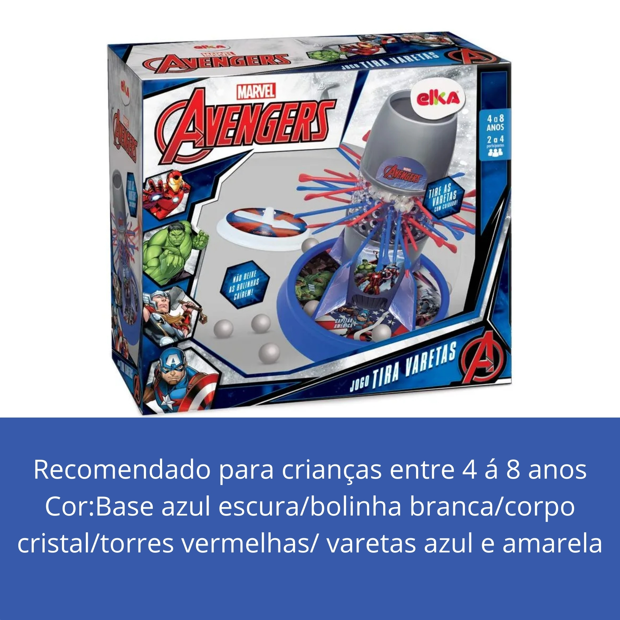 Jogo Tira/Pega Varetas - Avengers Elka Brinquedo Origina -1215