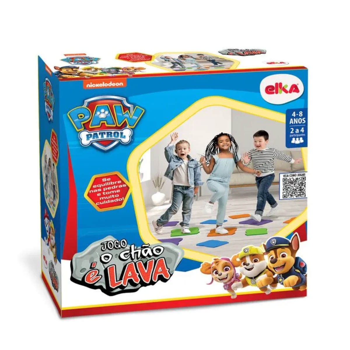 Jogo Chão É Lava - Patrulha Canina Elka Infantil Brinquedo Original +4 anos EVA Cartas -1246