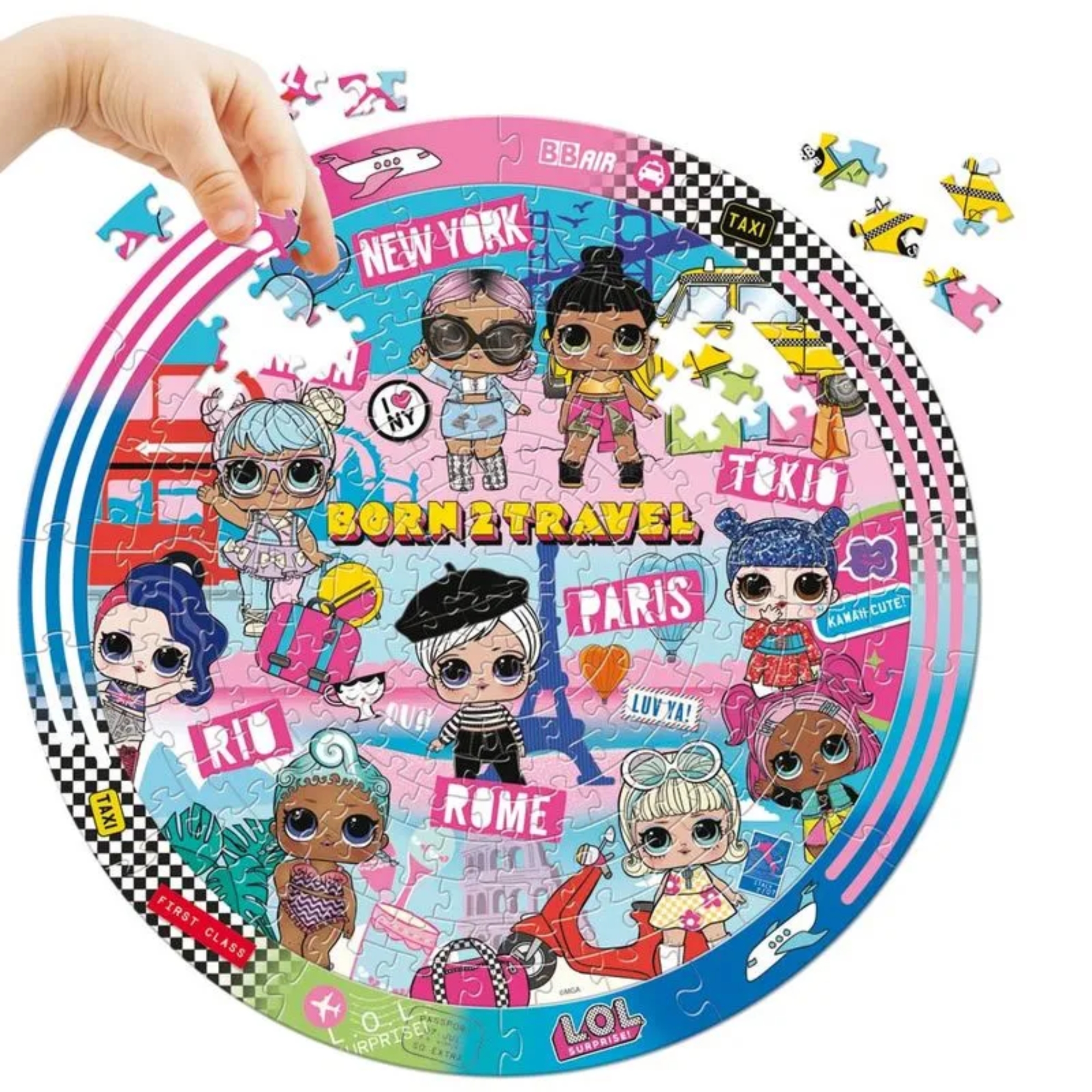 Brinquedo Puzzle Play Viagem pelo Mundo 214 Peças LOL Surprise Elka Quebra Cabeça Infantil - 1191