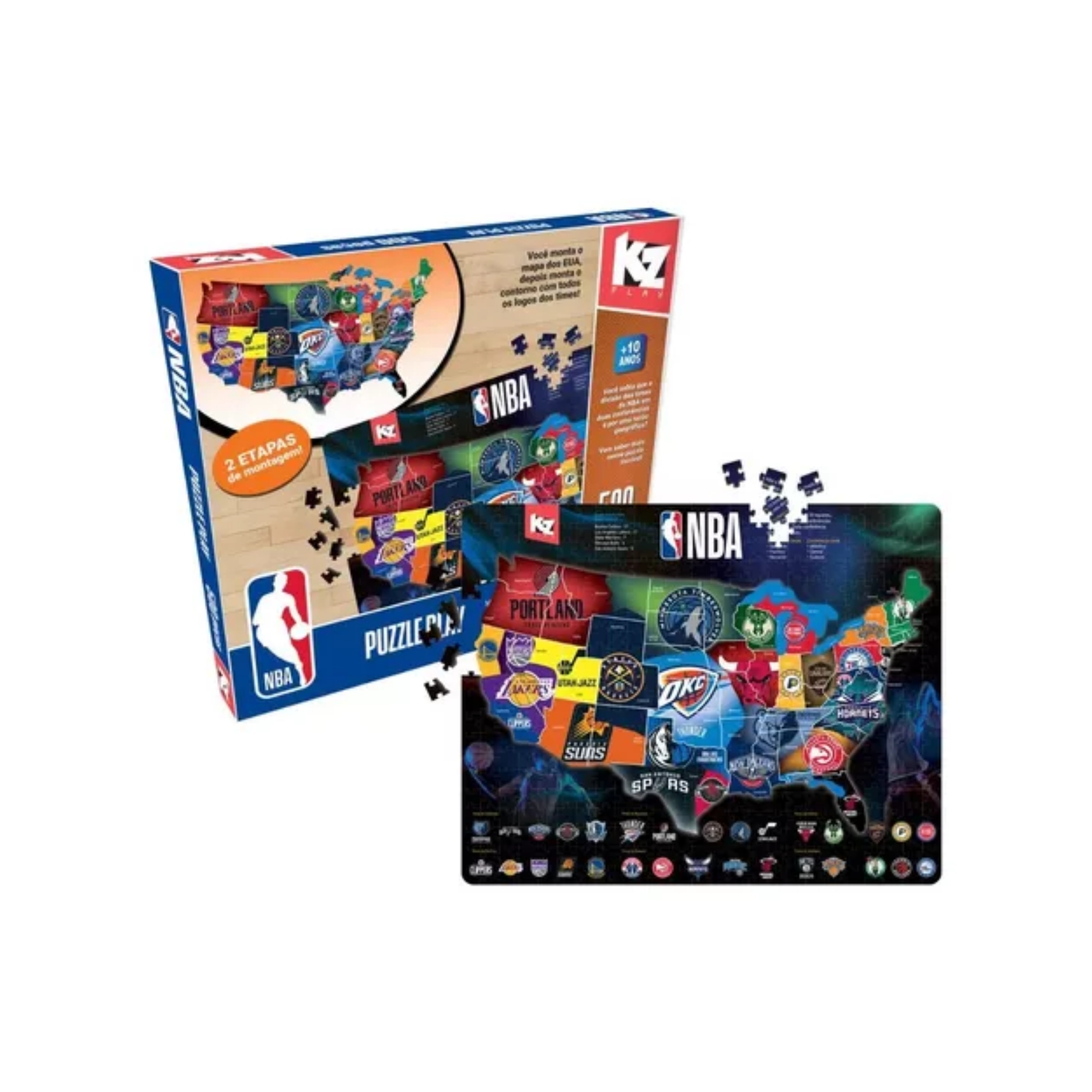 Brinquedo Puzzle Play 500 Peças Nba Basquete Quebra Cabeça ELKA - 1259