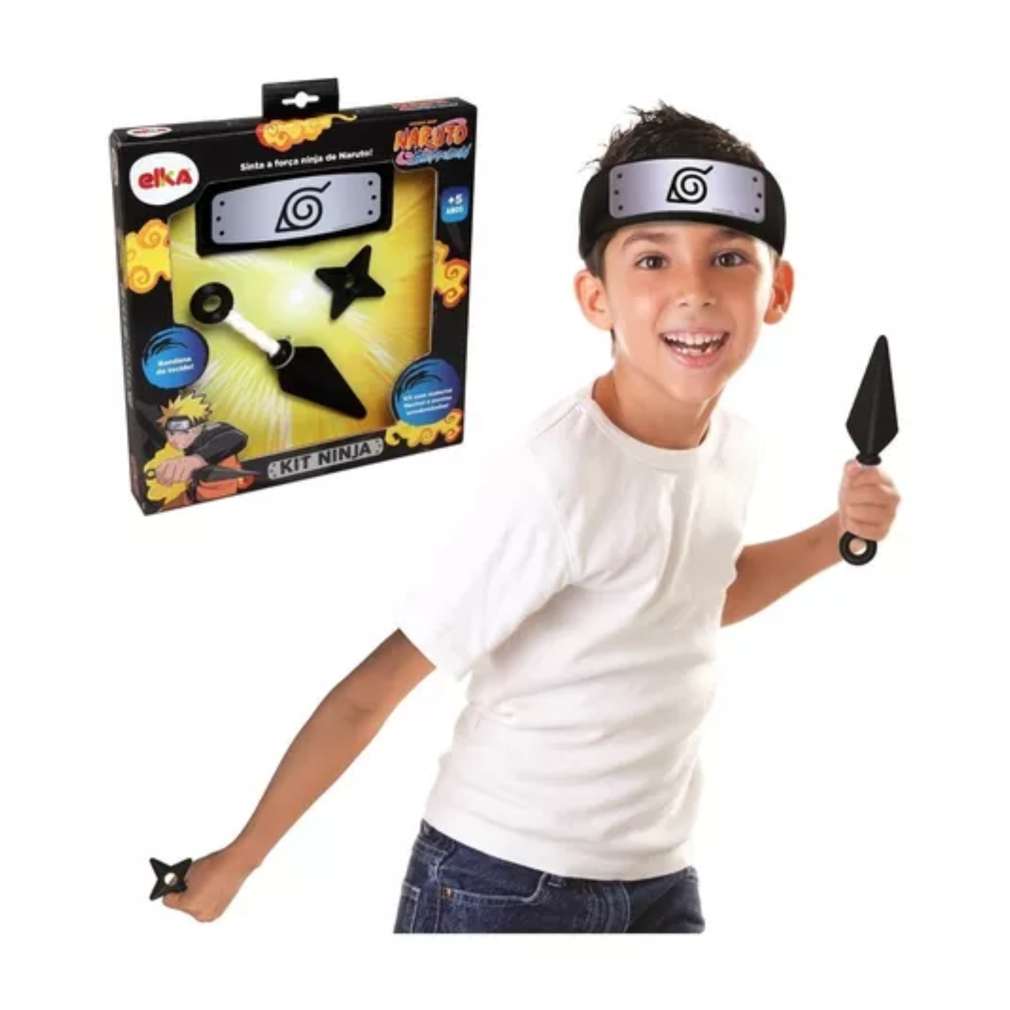 Brinquedo Kit Ninja - Naruto Shippuden Elka Bandana Kunai Shuriken Original - 1188