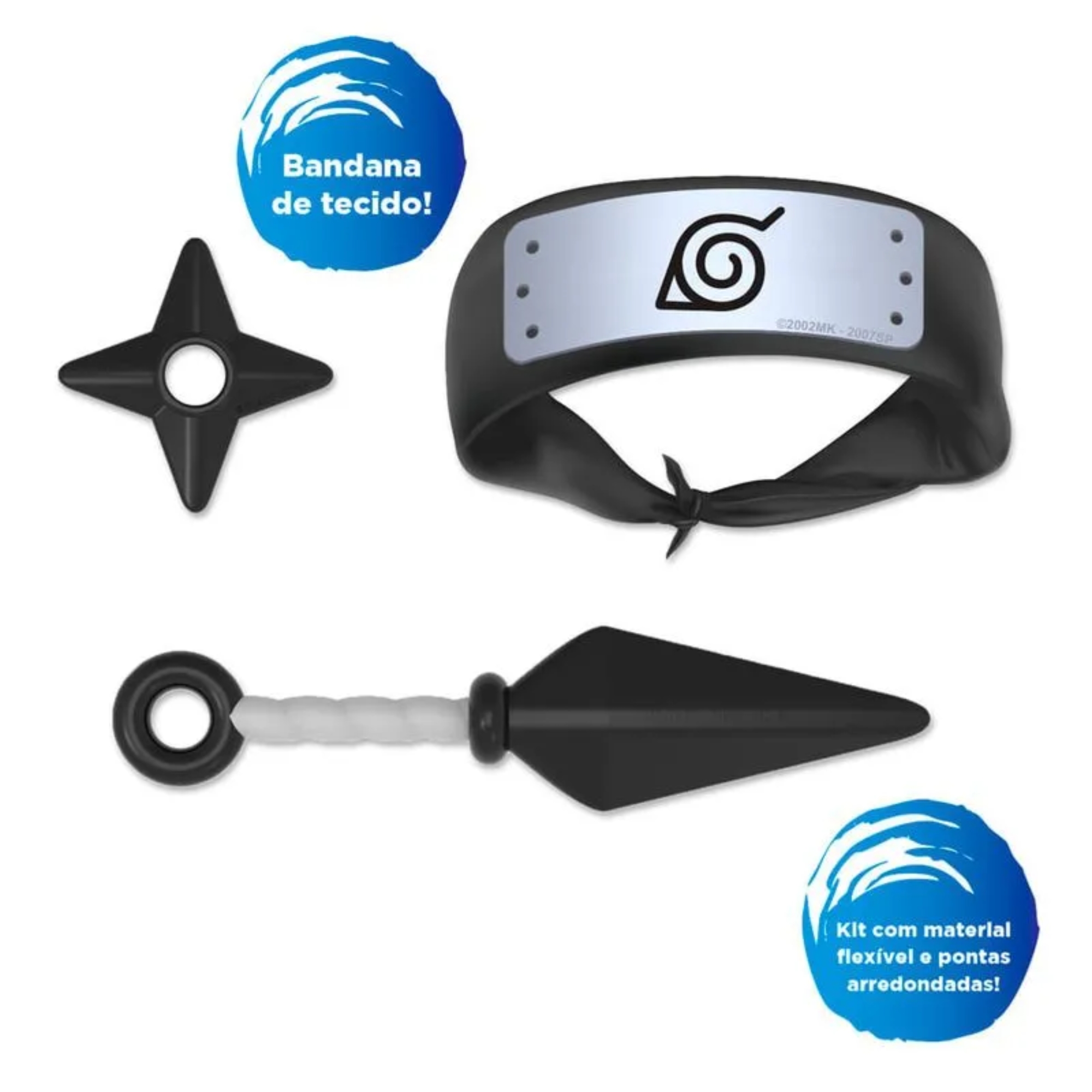 Brinquedo Kit Ninja - Naruto Shippuden Elka Bandana Kunai Shuriken Original - 1188