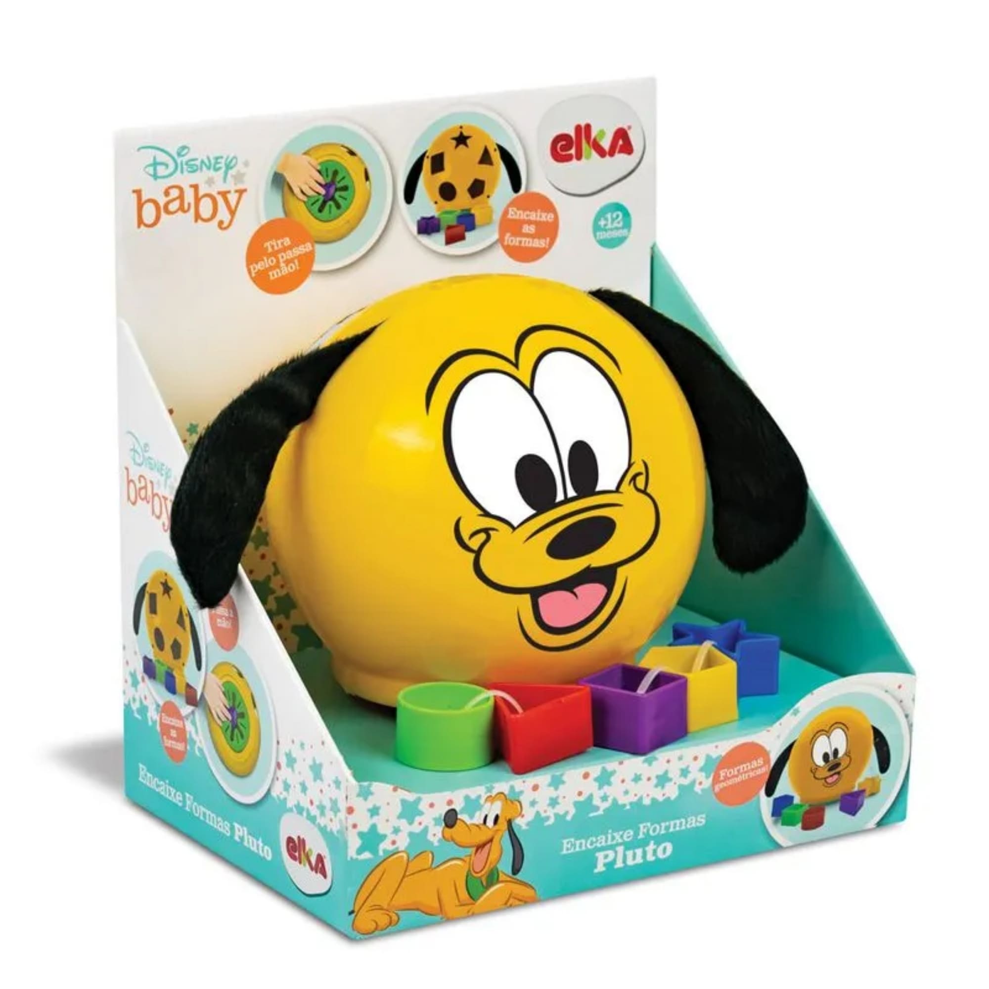 Brinquedo Encaixe Formas 6 peças Pluto p/ Crianças a Partir de 12 meses Elka - 1235