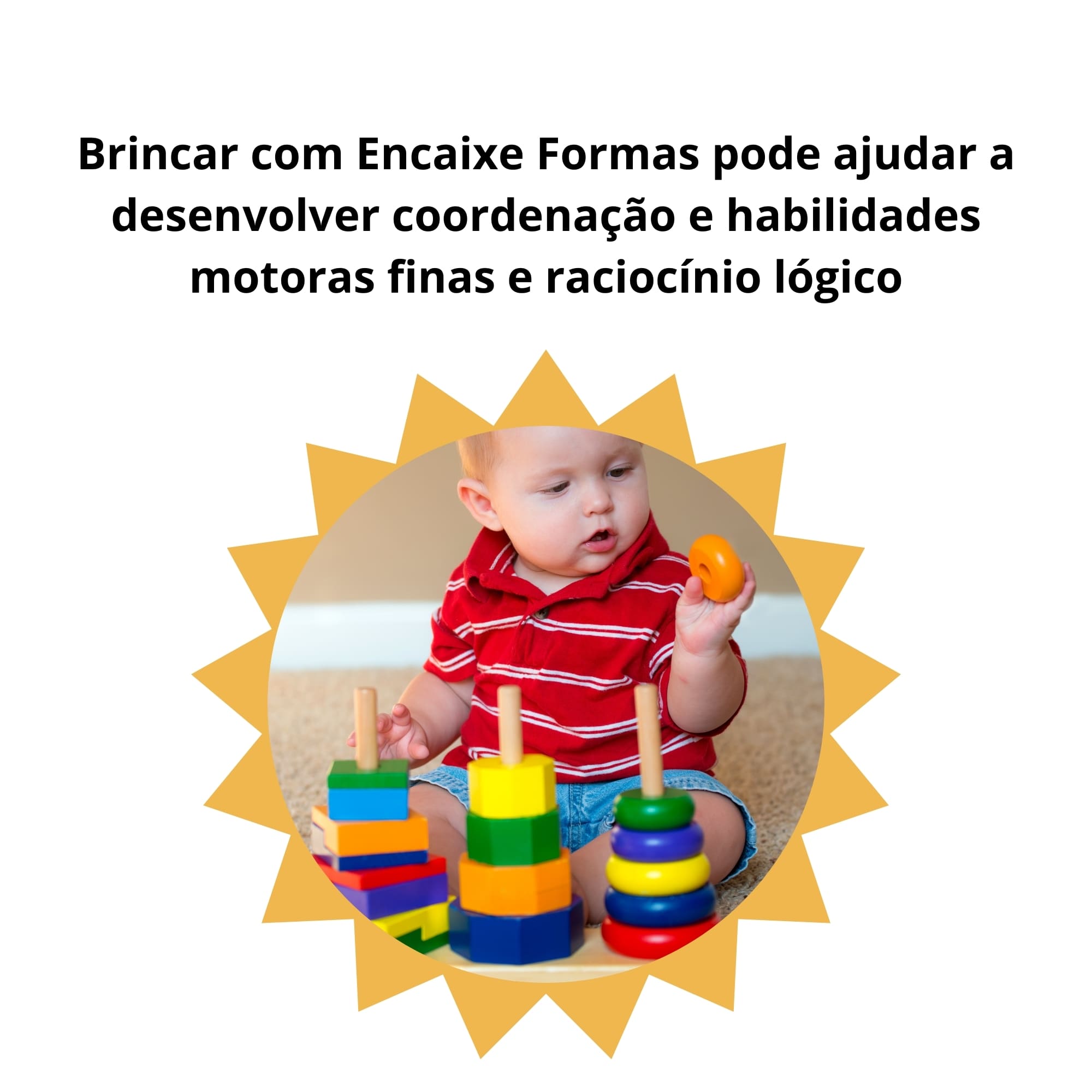 Brinquedo Encaixe Formas 6 peças Pluto p/ Crianças a Partir de 12 meses Elka - 1235