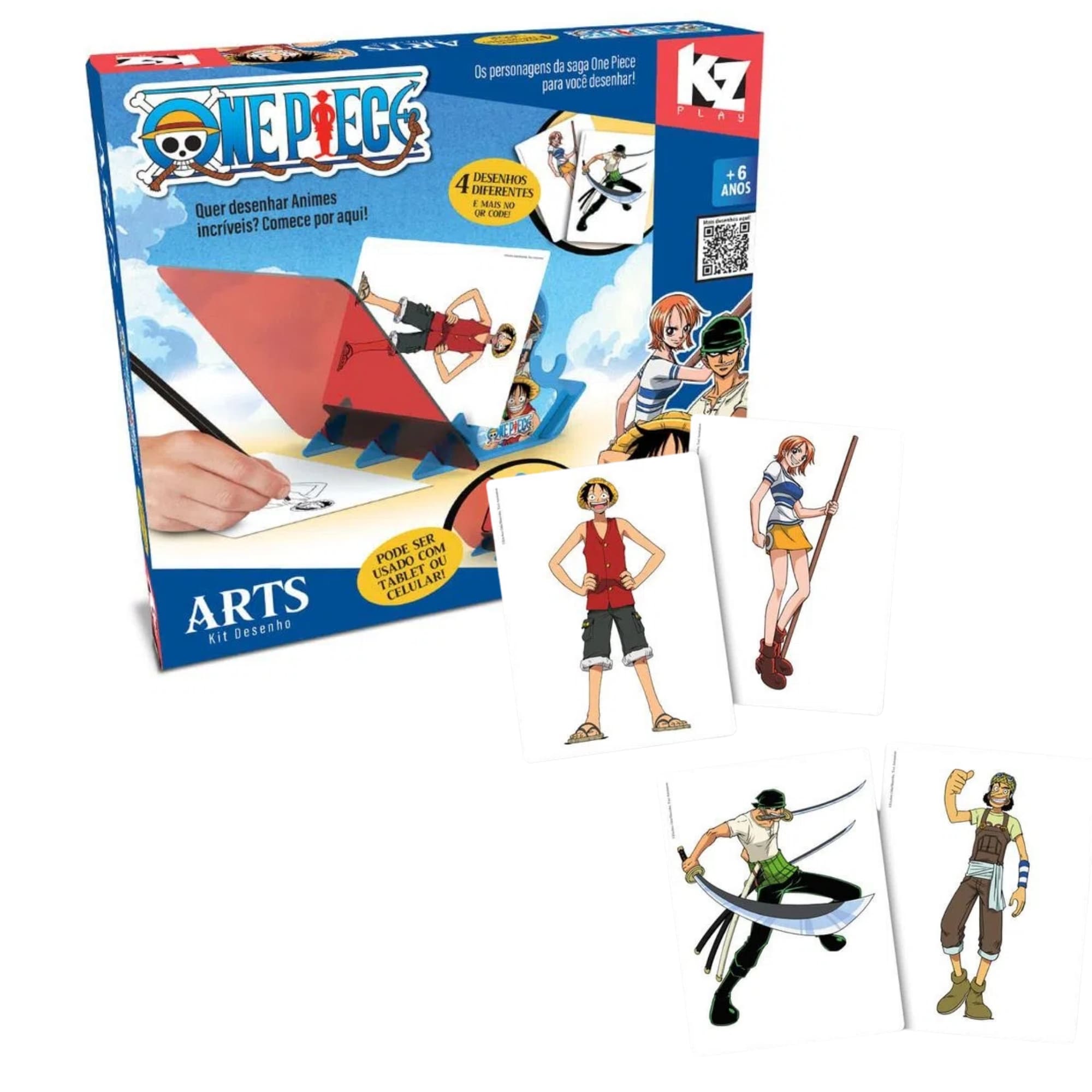 Brinquedo de Desenhar Arts Kit Anime One Piece para crianças A partir de 6 anos Elka - 1228